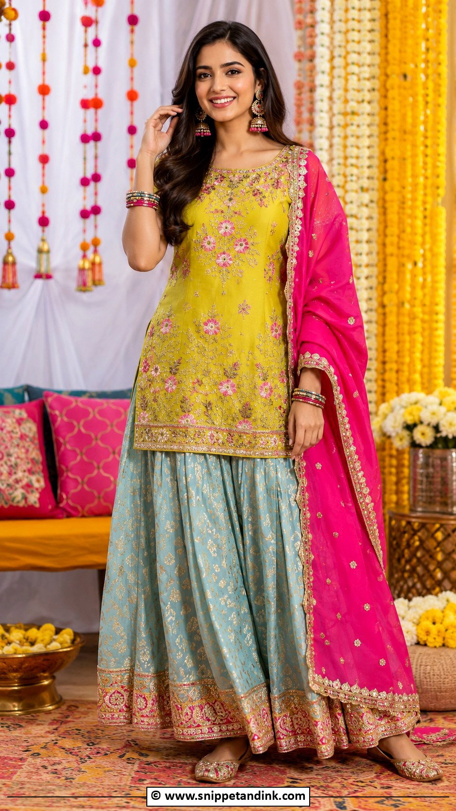Short Kurti And Lehenga Dholki Outfit - Snippet and Ink - 30 Dholki Outfit Ideas