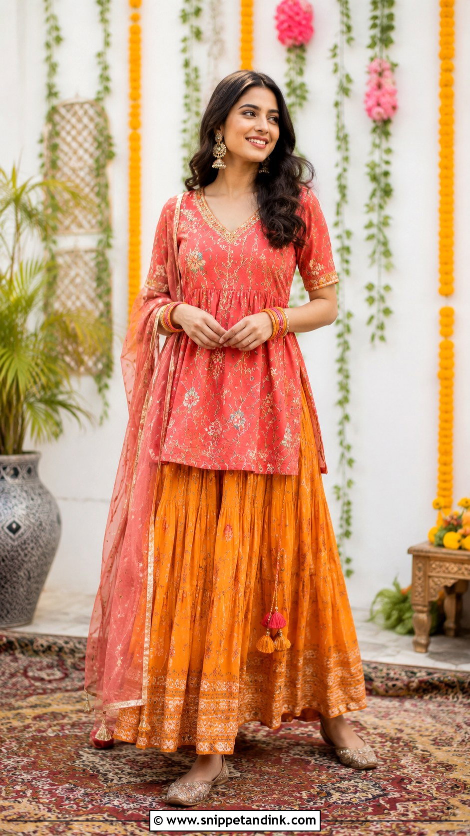Short Kurti And Long Skirt Prewedding Outfit - Snippet and Ink - 20 Casual Indian Prewedding Outfit Ideas