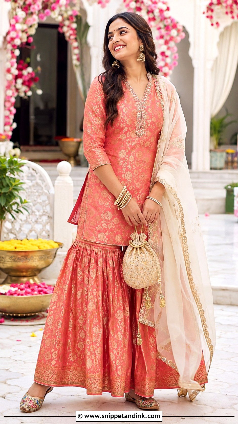 Short Kurti Banaras Sharara Set - Snippet and Ink - 20 Banaras Sharara Designs
