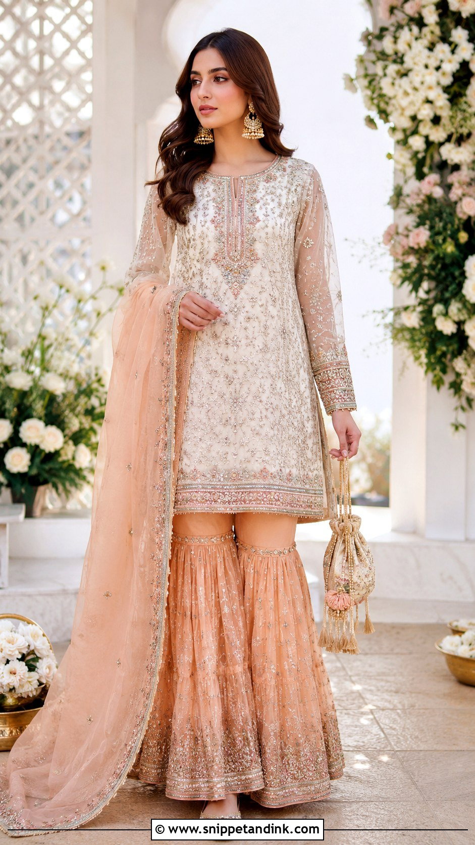Short Kurti Gharara Nikkah Outfit - Snippet and Ink - 25 Simple Nikkah Outfit Ideas