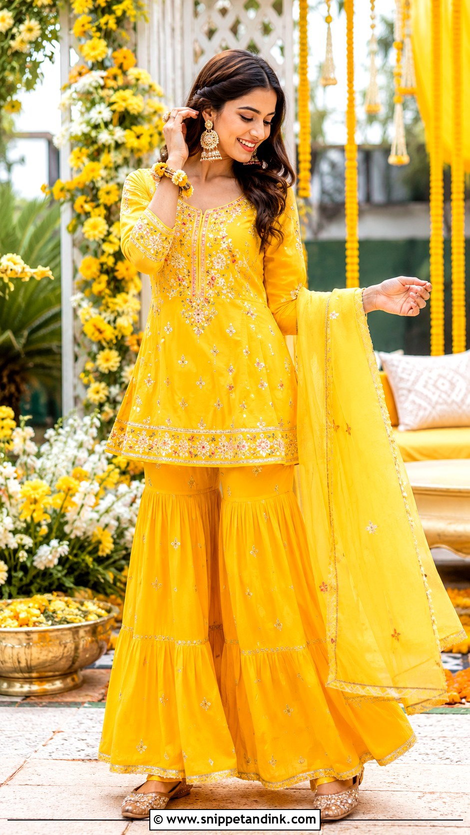 Short Kurti Sharara Haldi Suit - Snippet and Ink - 25 Haldi Suit Ideas