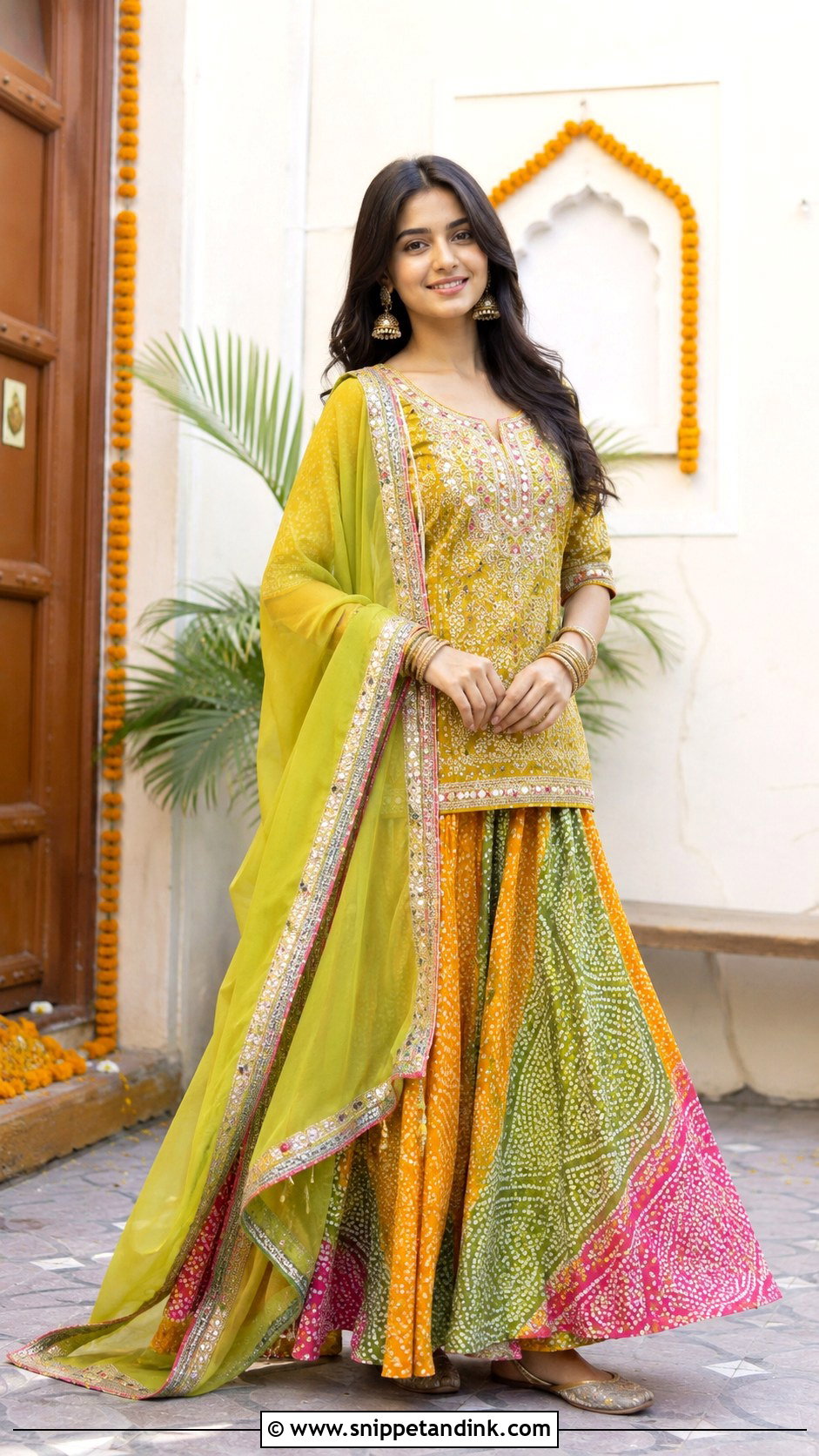 Short Kurti With Skirt For Mehndi Function - Snippet and Ink - 25 Dress for Mehndi Function Ideas