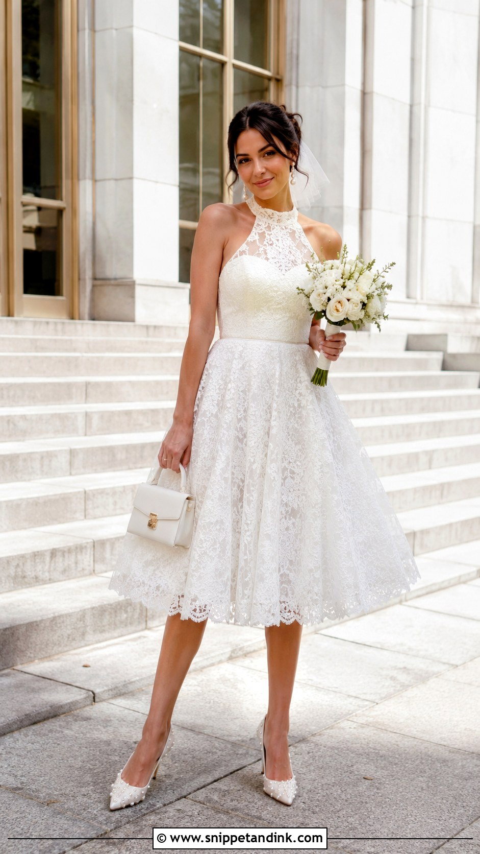 Short Lace Halter Wedding Dress - Snippet and Ink - 20 Lace Halter Wedding Dress Ideas