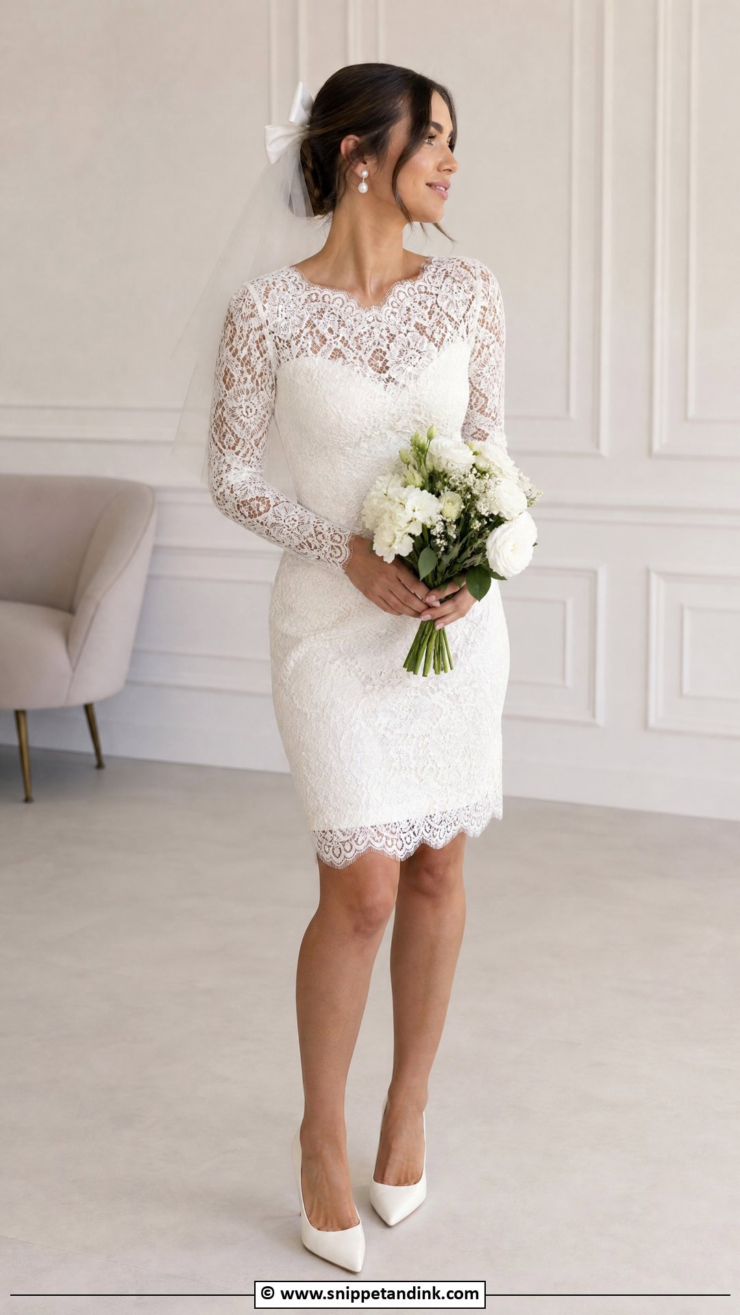 Short Lace Wedding Dress - Snippet and Ink - 35 Lace Wedding Dresses