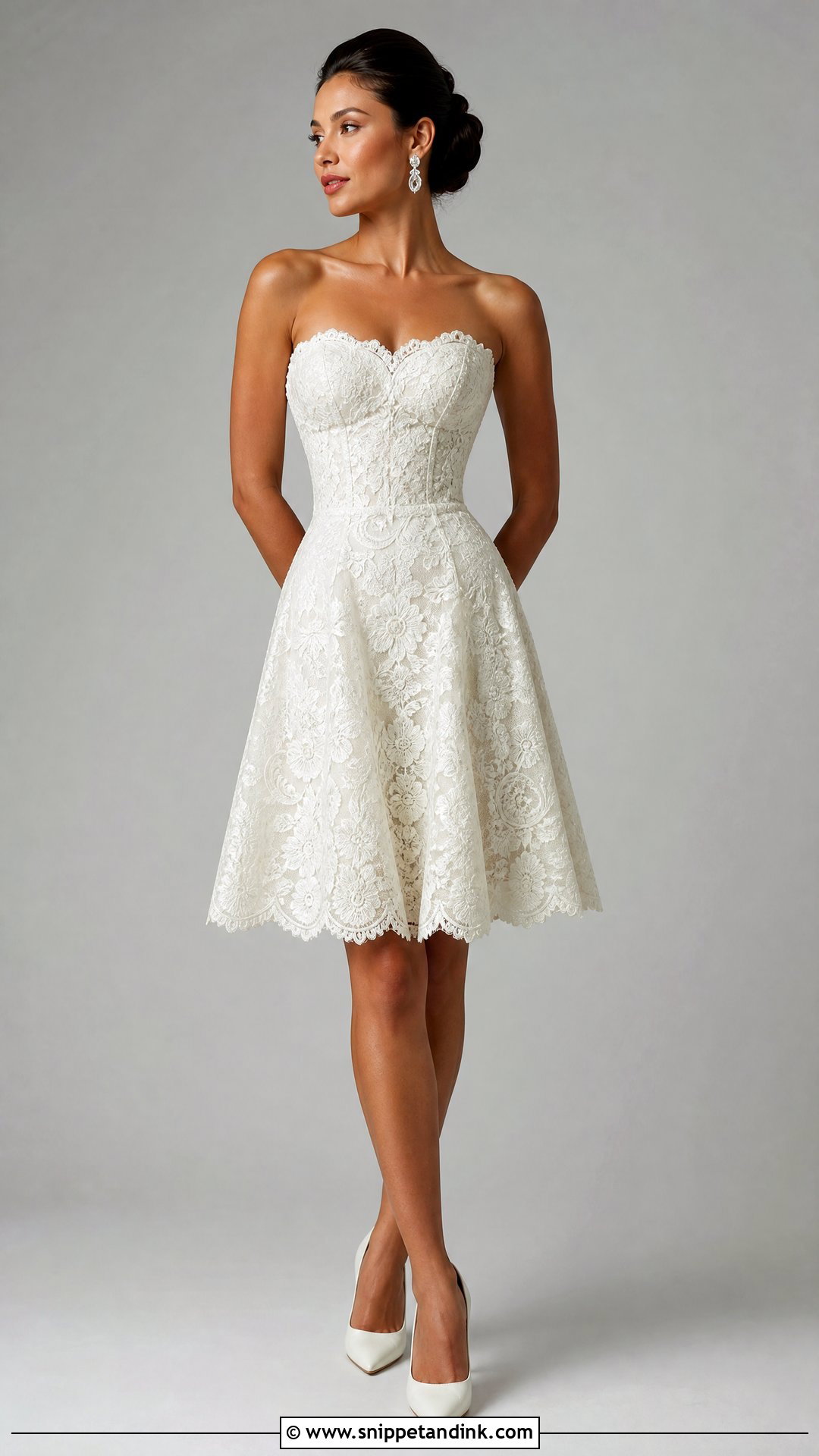 Short Lace Wedding Dress With Corset Bodice - Snippet and Ink - 25 Short Lace Wedding Dress Ideas