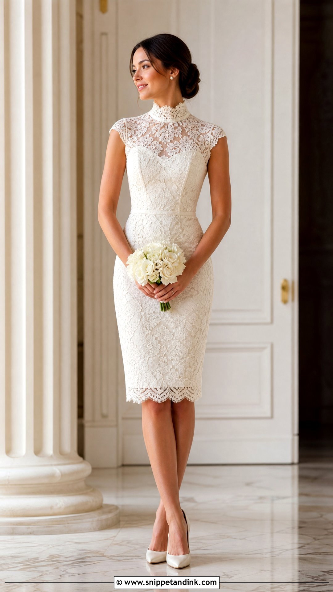 Short Lace Wedding Dress With High Neck - Snippet and Ink - 25 Short Lace Wedding Dress Ideas