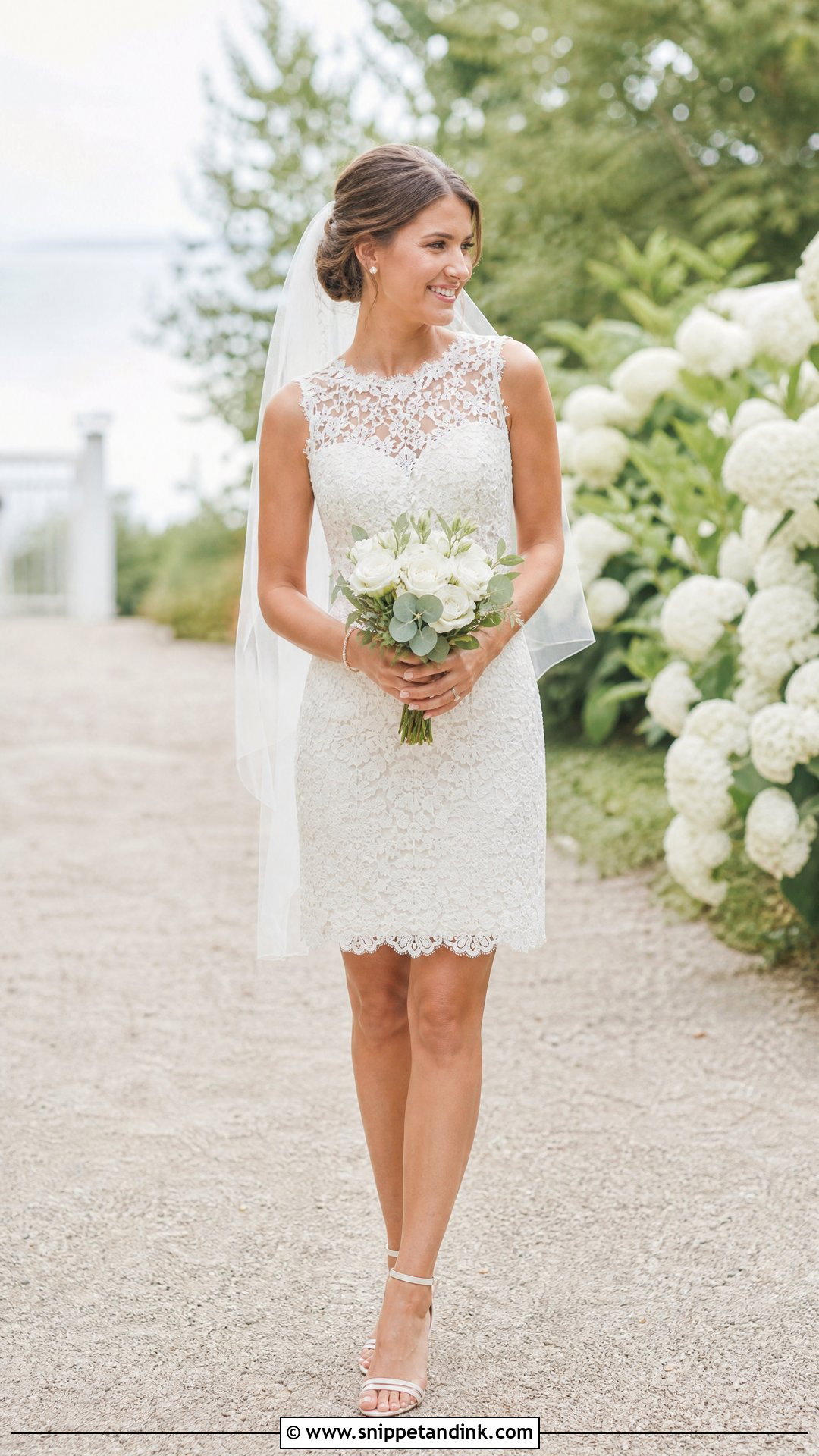 Short Lace Wedding Dress With Scalloped Hem - Snippet and Ink - 25 Short Lace Wedding Dress Ideas