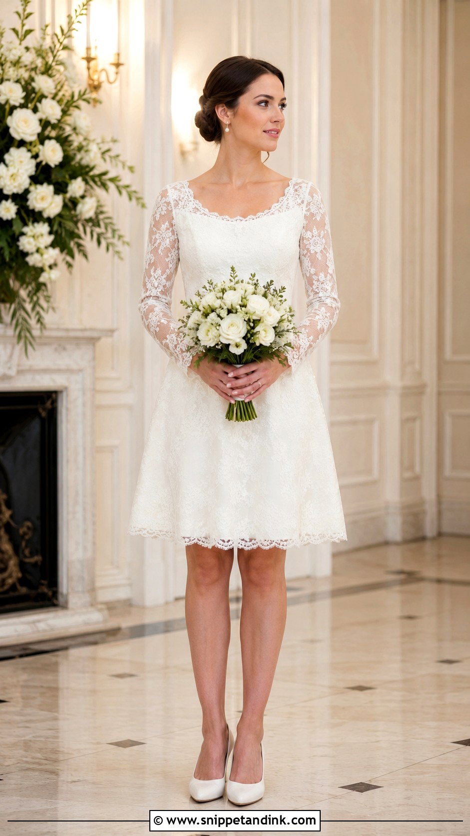 Short Long Sleeve Bridal Dress - Snippet and Ink - 25 Short Bridal Dresses