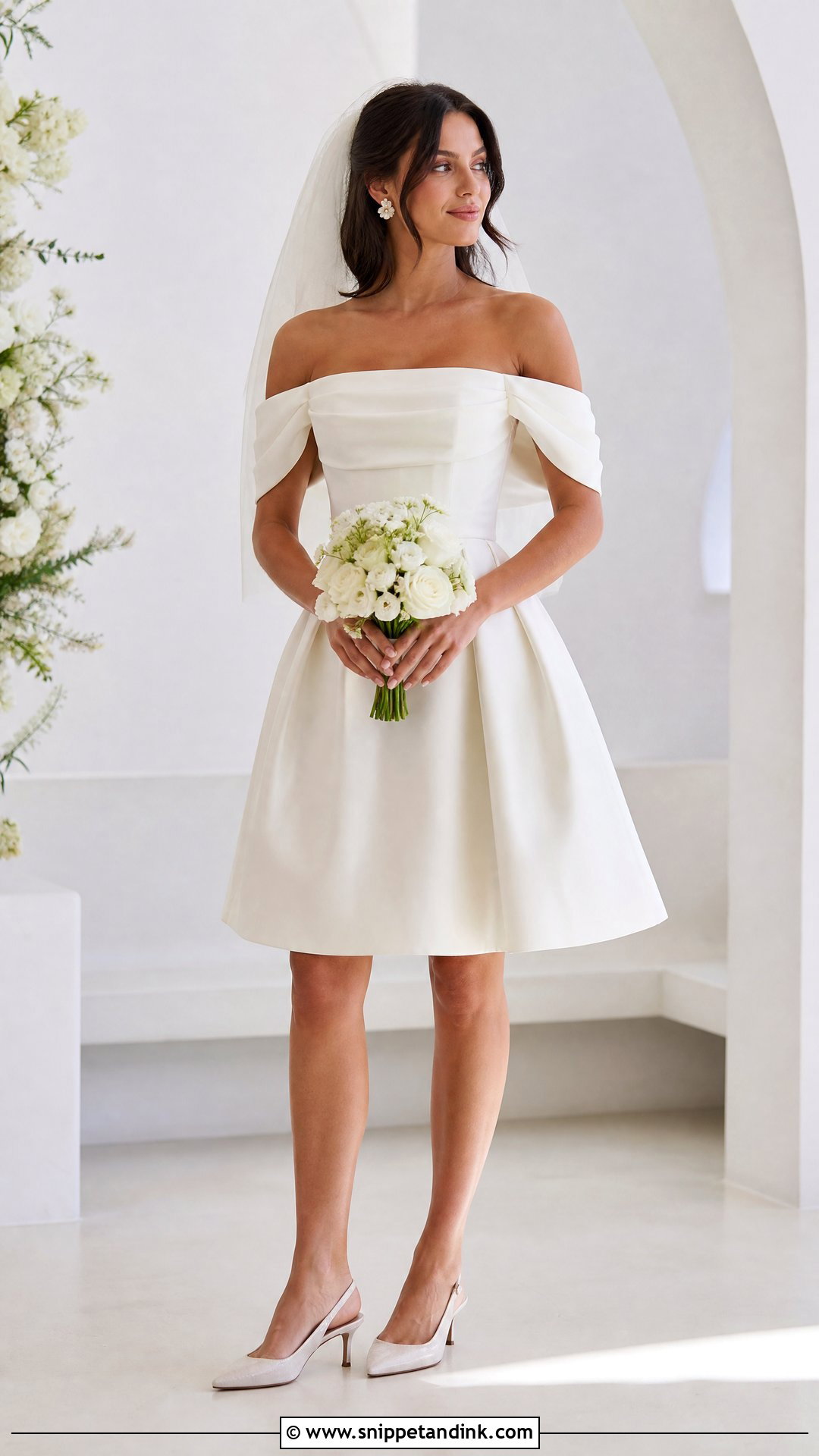 Short Off the Shoulder Sleeve Wedding Dress - Snippet and Ink - 20 Wedding Dress Off the Shoulder Sleeves