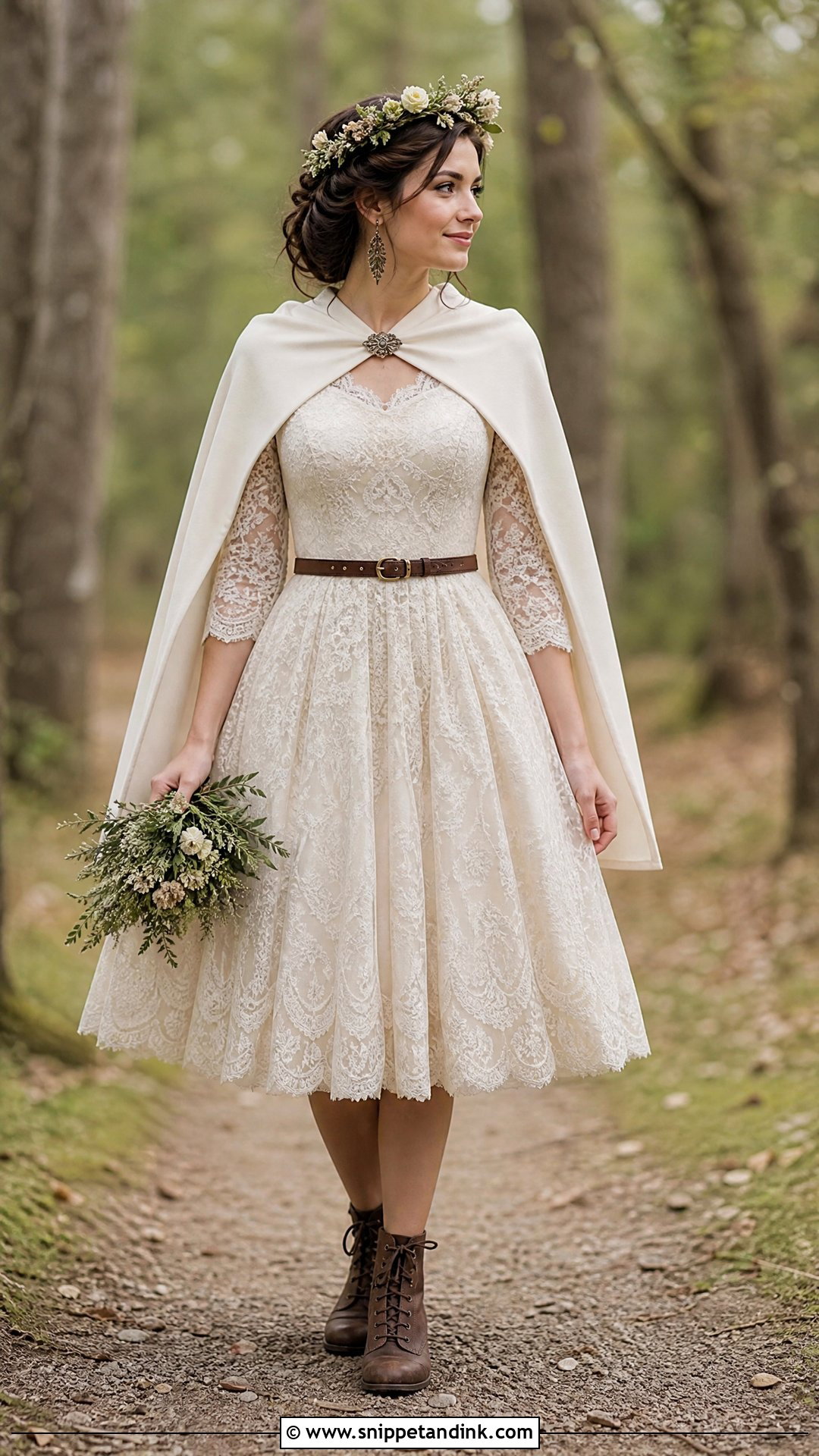 Short Pagan Wedding Dress With Boots - Snippet and Ink - 20 Pagan Wedding Dress Ideas