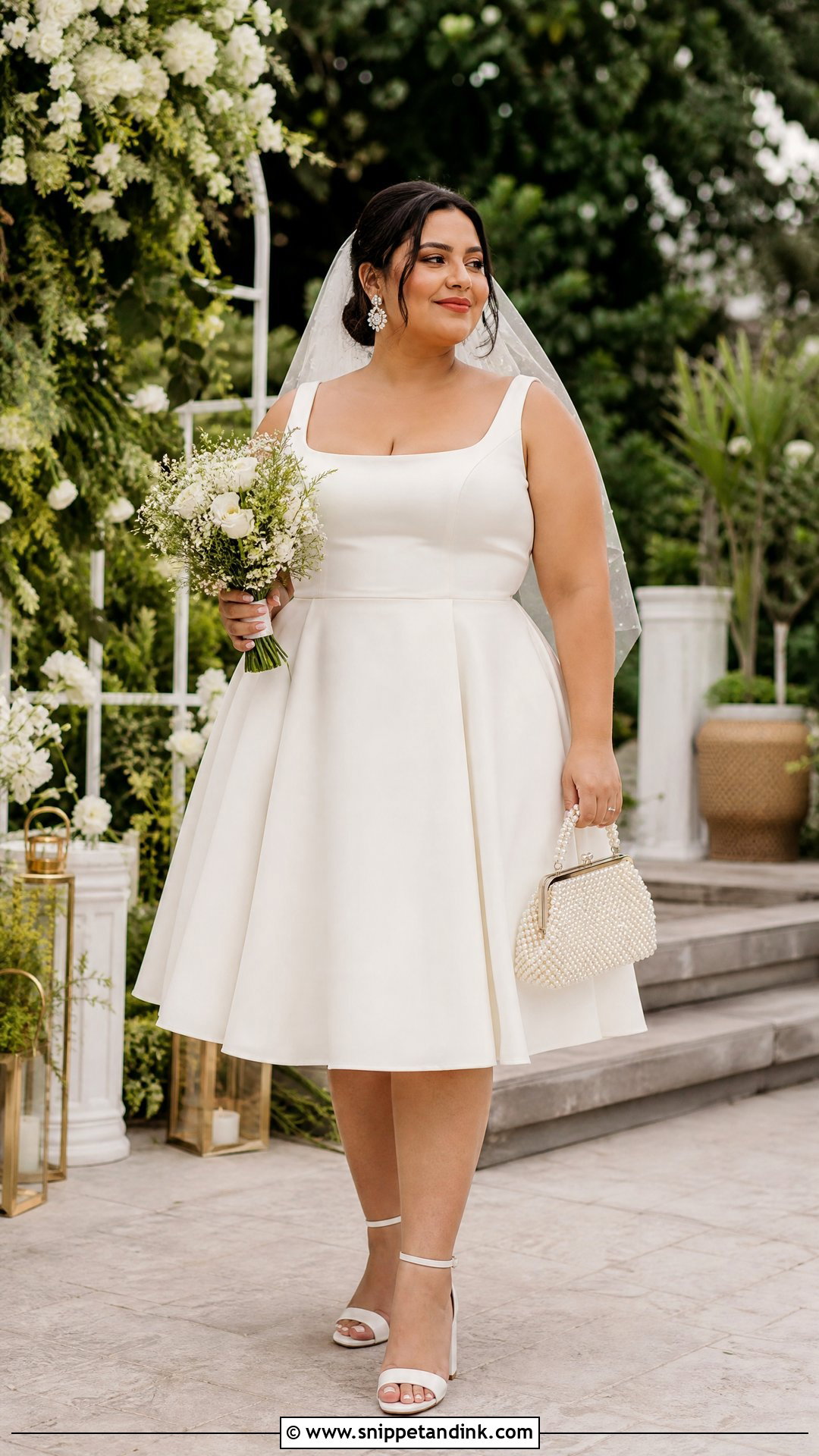Short Plus Size Fit And Flare Wedding Dress - Snippet and Ink - 20 Wedding Dresses Simple Short
