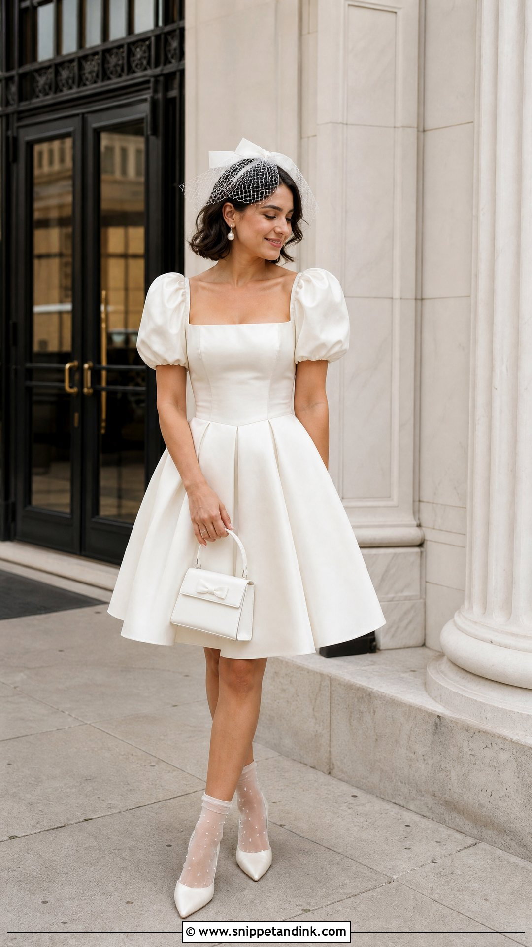 Short Puff Sleeve Wedding Dress - Snippet and Ink - 20 Vintage Puff Sleeve Wedding Dress Ideas