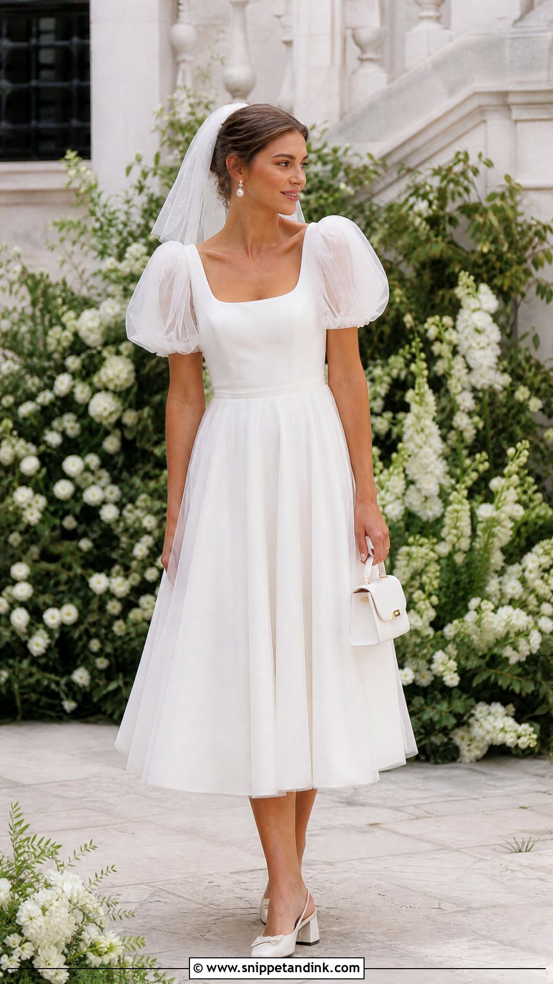 Short Puff Tulle Sleeve Wedding Dress - Snippet and Ink - 20 Wedding Dress Tulle Sleeves