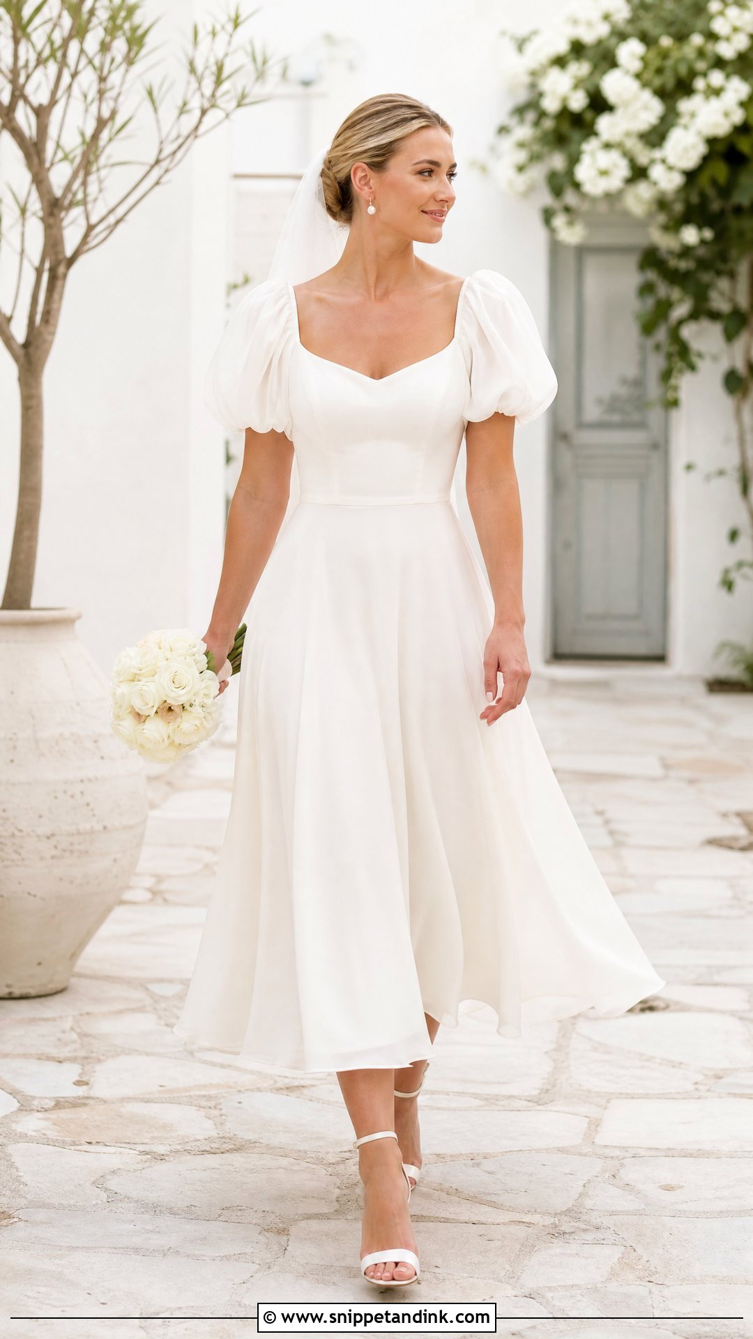 Short Puffed Sleeve Wedding Dress - Snippet and Ink - 20 Puffed Sleeve Wedding Dress Ideas