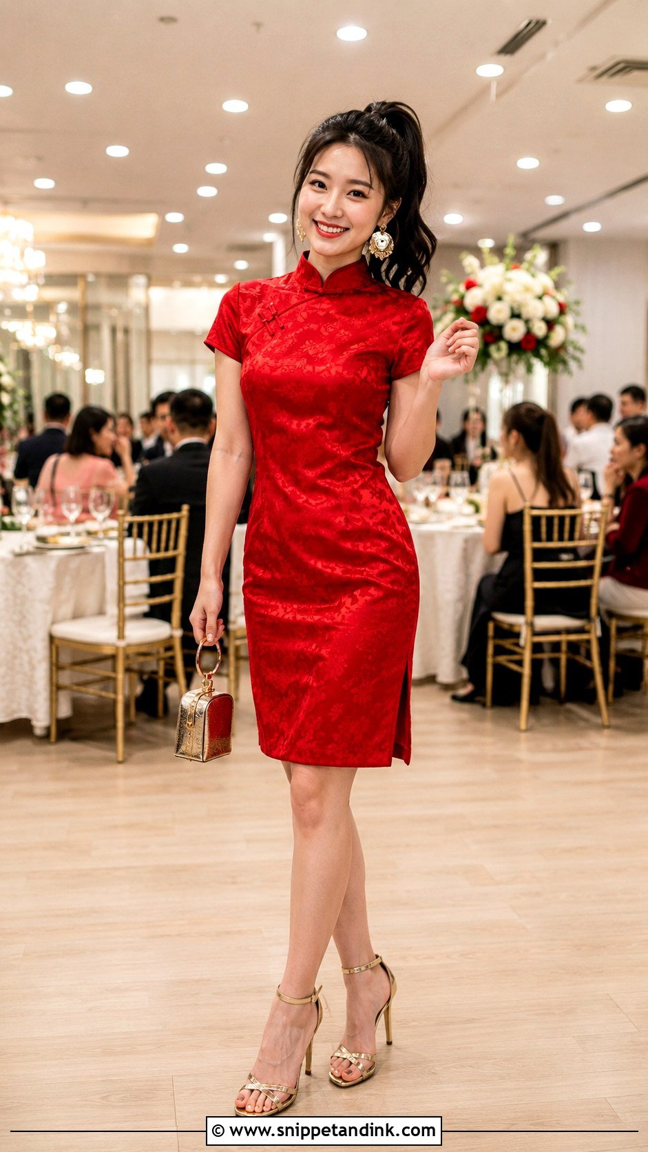 Short Red Qipao Reception Dress - Snippet and Ink - 20 Red Chinese Wedding Dress Ideas