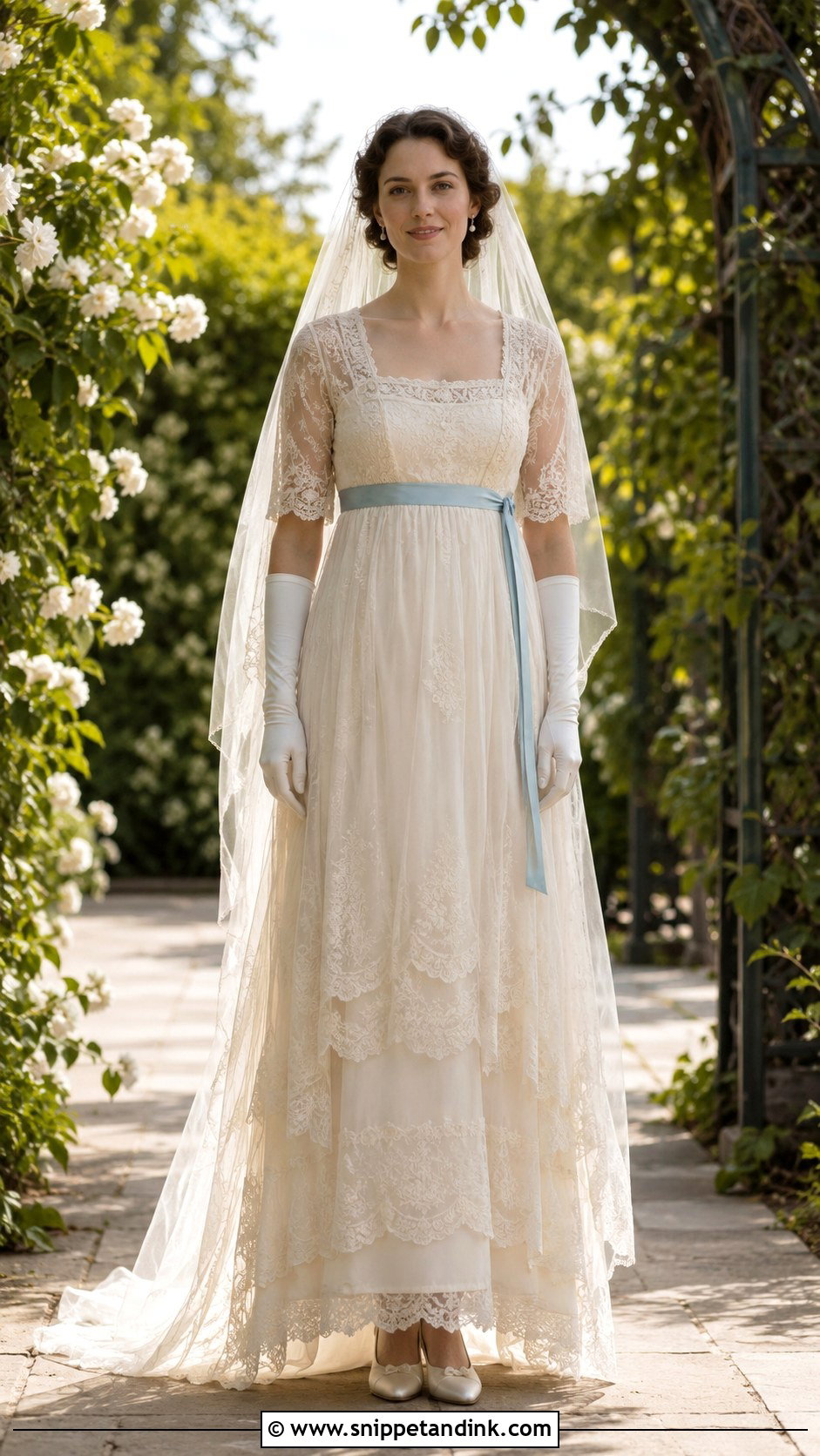 Short Sleeve 1910s Wedding Dress - Snippet and Ink - 20 1910s Wedding Dress Ideas