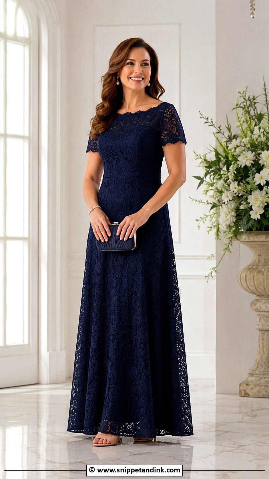 Short Sleeve A Line Gown - Snippet and Ink - 25 A Line Gown Styles
