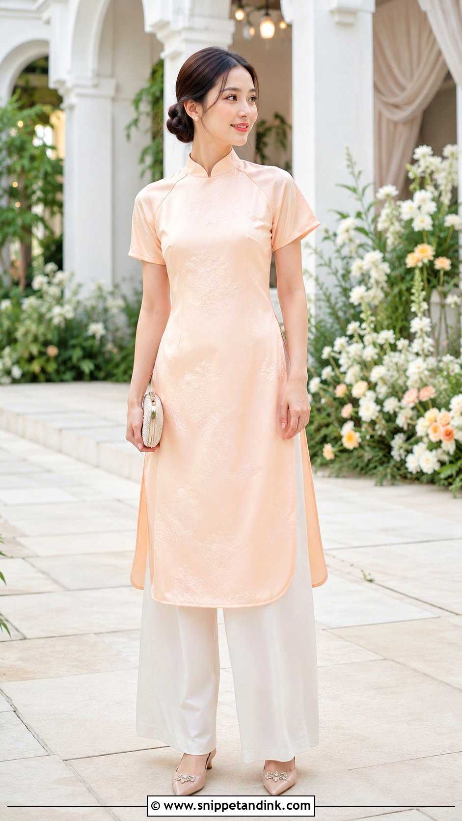 Short Sleeve Ao Dai For Summer Wedding - Snippet and Ink - 25 Wedding Ao Dai Ideas