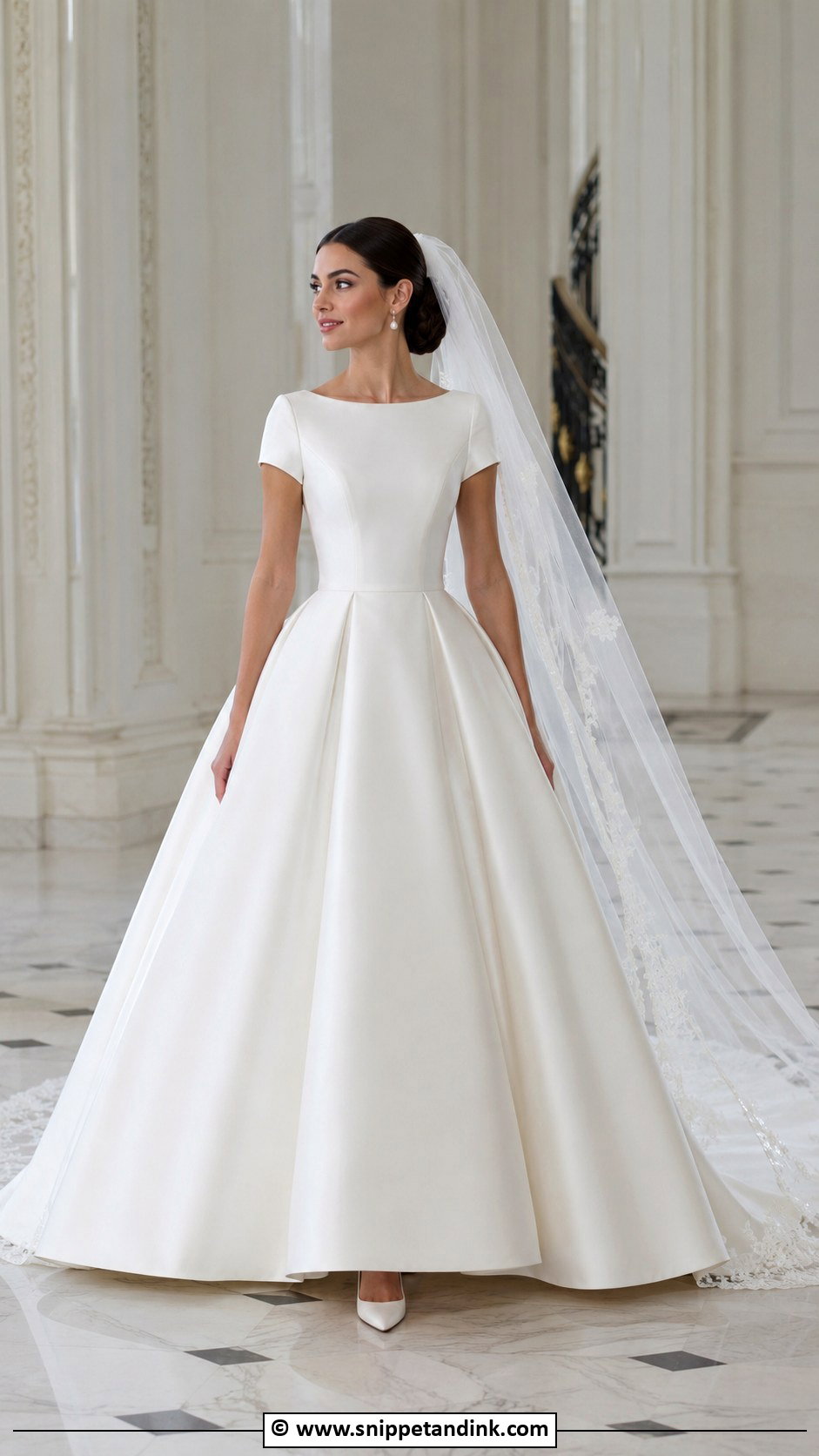 Short Sleeve Ball Gown Wedding Dress - Snippet and Ink - 30 Short Sleeve Wedding Dress Ideas