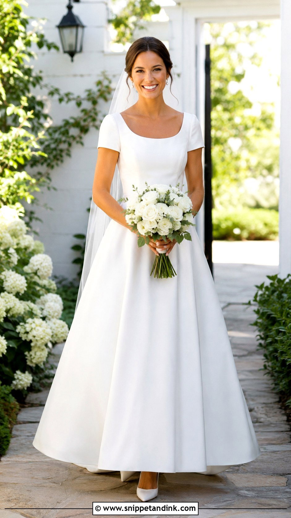 Short Sleeve Bridal Gown - Snippet and Ink - 25 Bridal Gowns with Sleeves