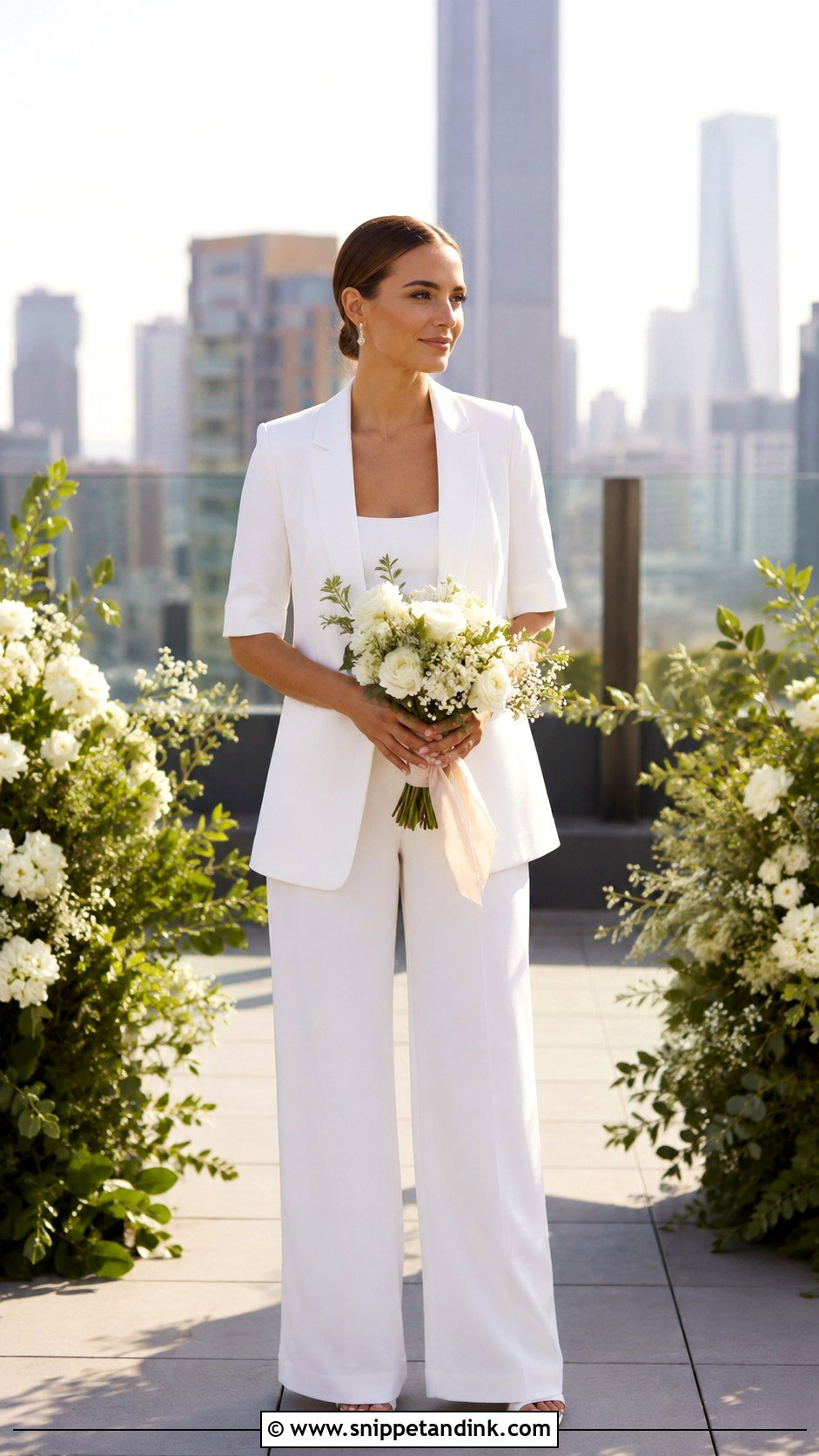 Short Sleeve Bridal Pant Suit - Snippet and Ink - 20 Bridal Pant Suit Ideas
