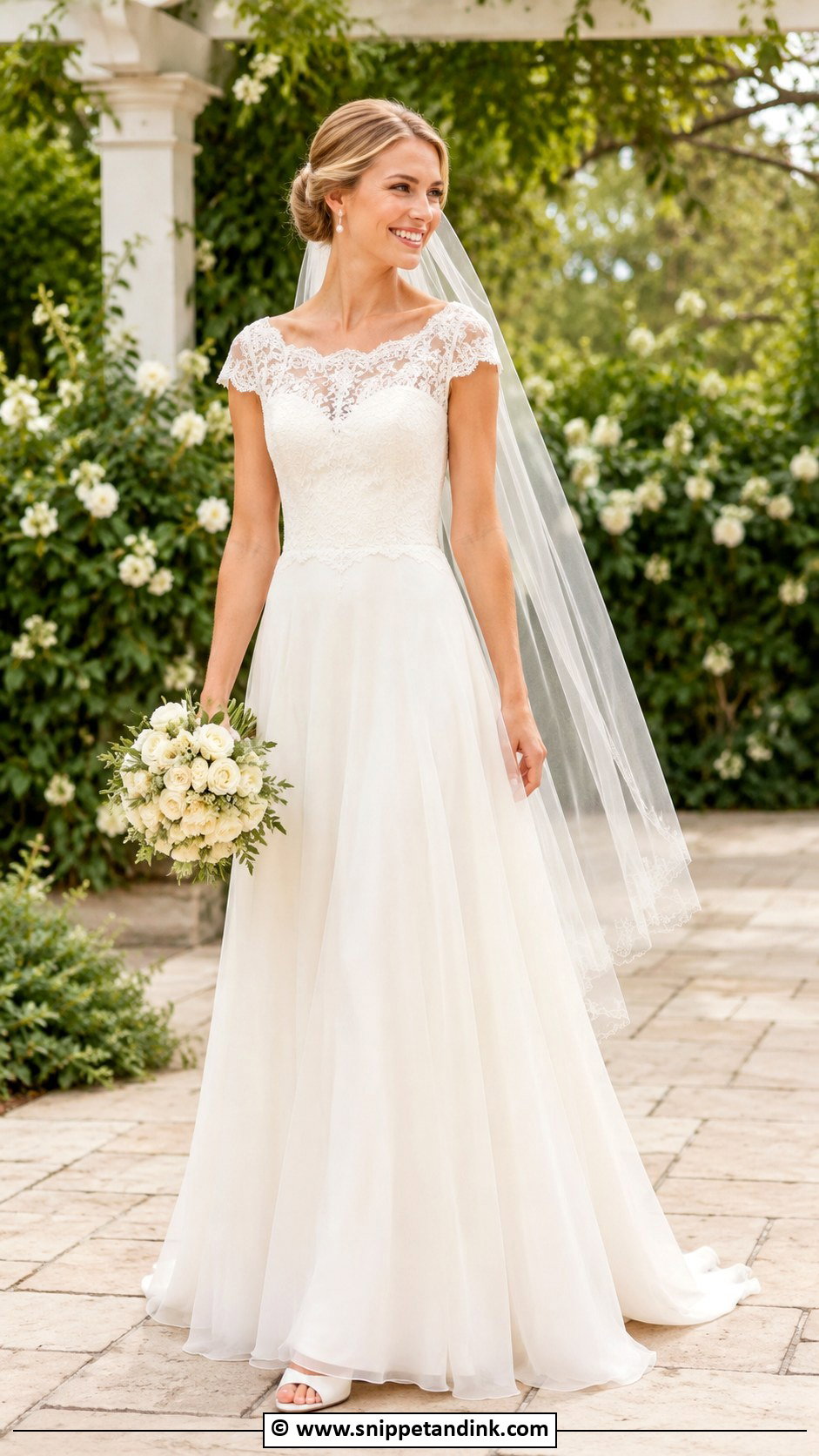 Short Sleeve Cap Sleeve Wedding Dress - Snippet and Ink - 30 Short Sleeve Wedding Dress Ideas