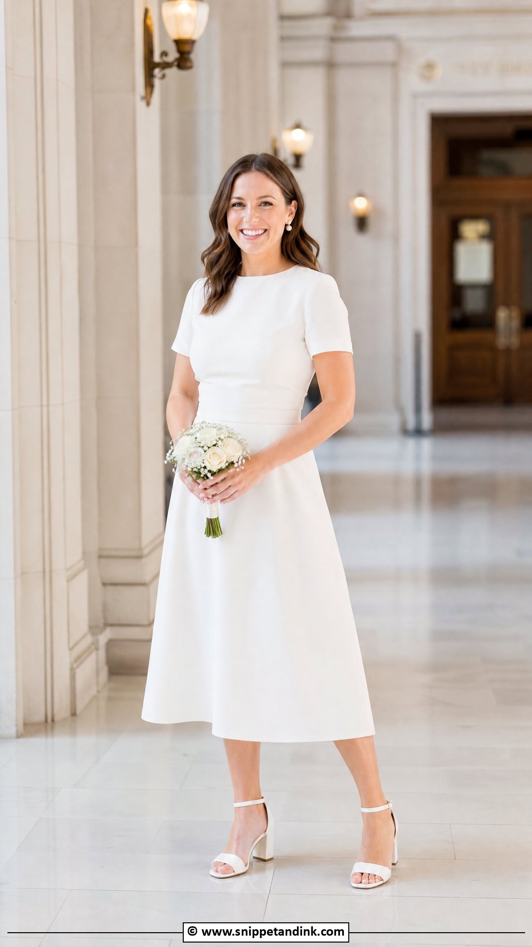 Short Sleeve City Hall Wedding Dress - Snippet and Ink - 35 City Hall Wedding Dress Ideas