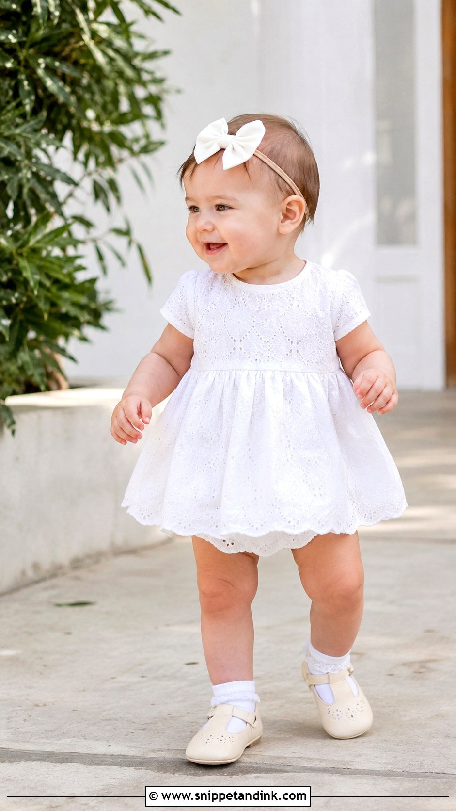 Short Sleeve Cotton Baby Wedding Dress - Snippet and Ink - 20 Baby in Wedding Dress Ideas