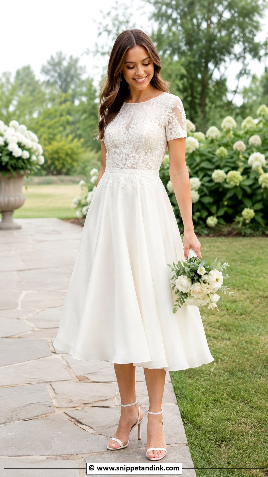 Short Sleeve Embroidered Wedding Dress - Snippet and Ink - 30 Short Sleeve Wedding Dress Ideas