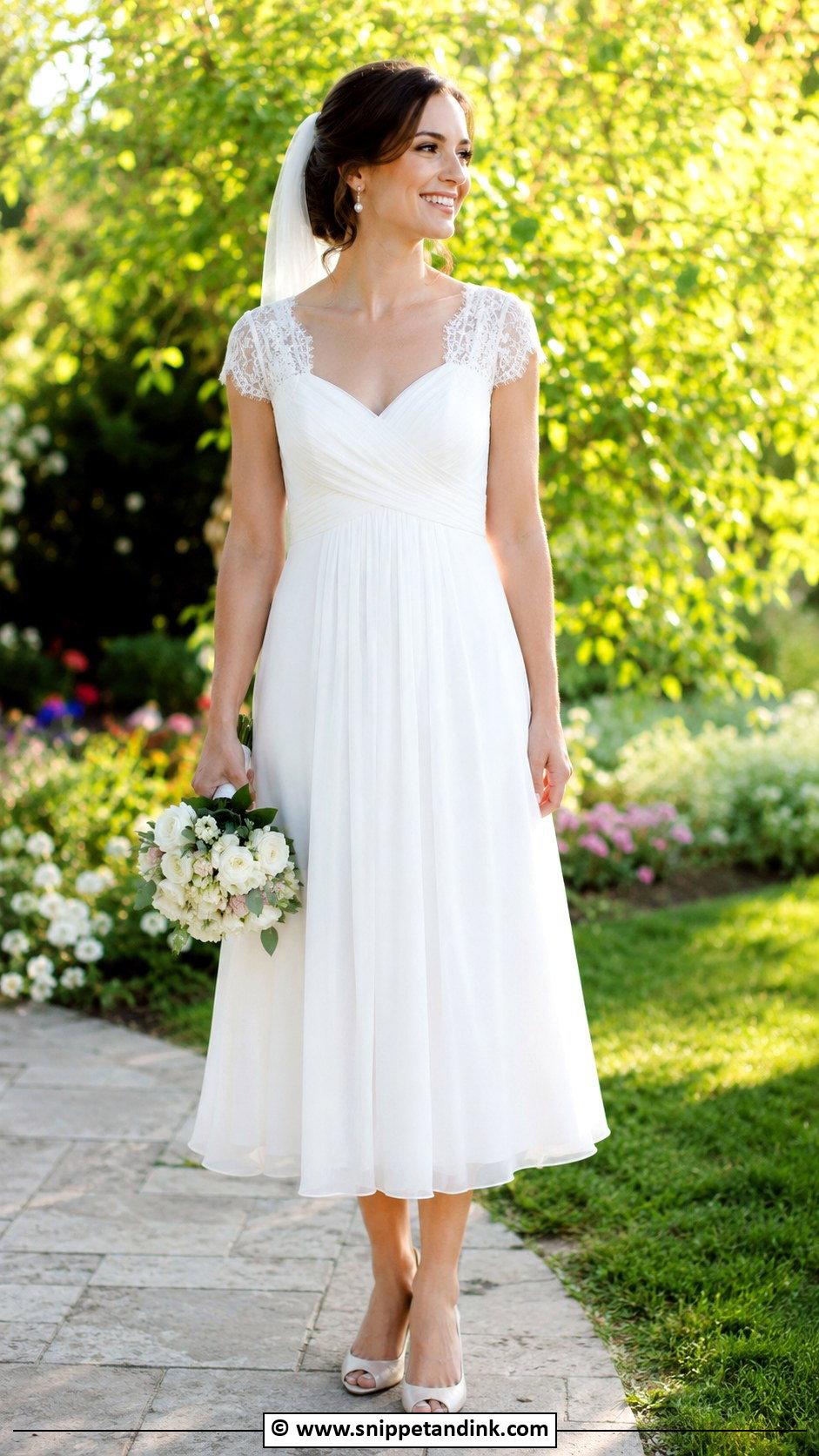 Short Sleeve Empire Waist Wedding Dress - Snippet and Ink - 30 Empire Waist Wedding Dress Ideas