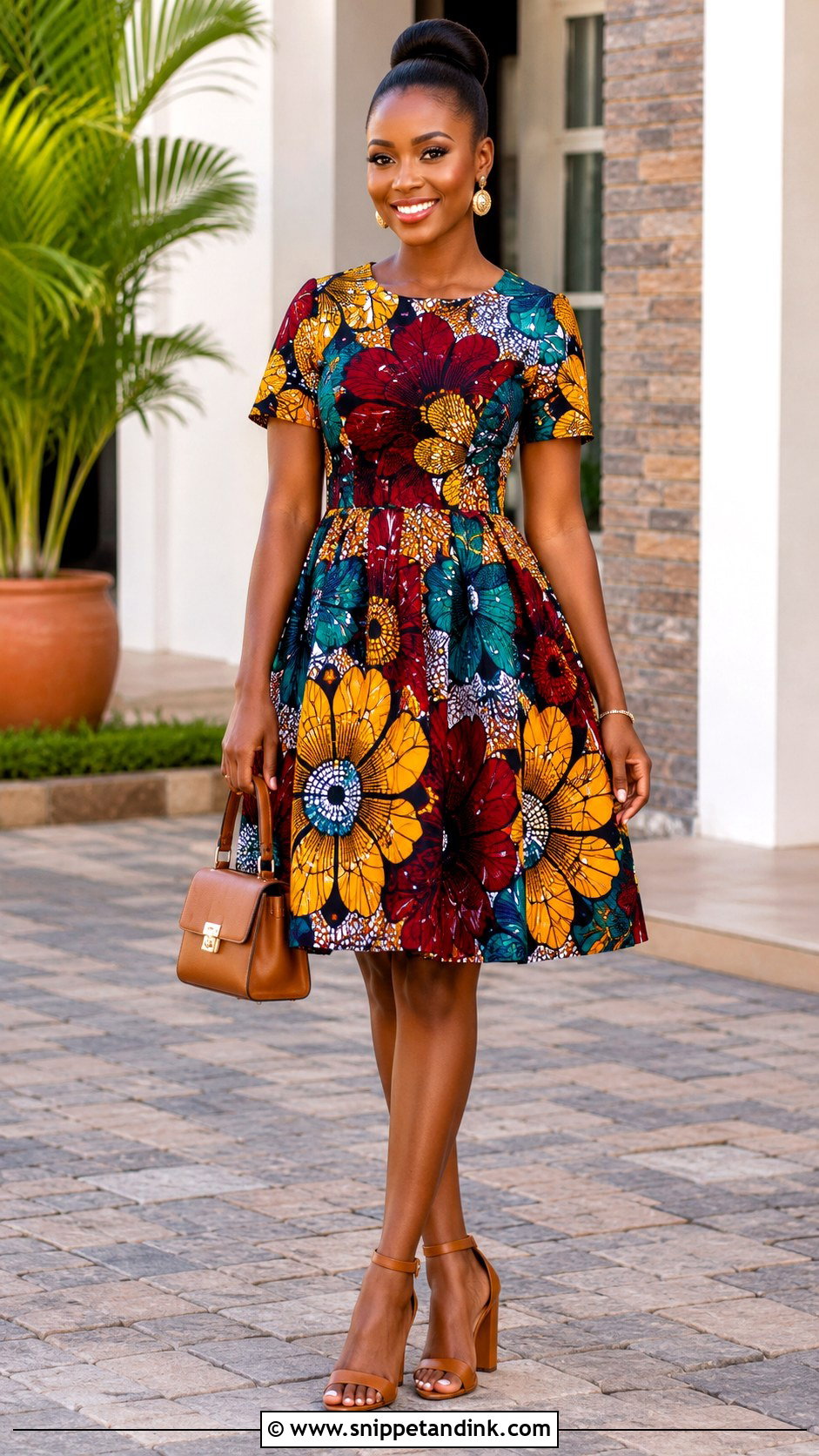 Short Sleeve Flay Ankara Gown - Snippet and Ink - 20 Flay Ankara Gown Ideas