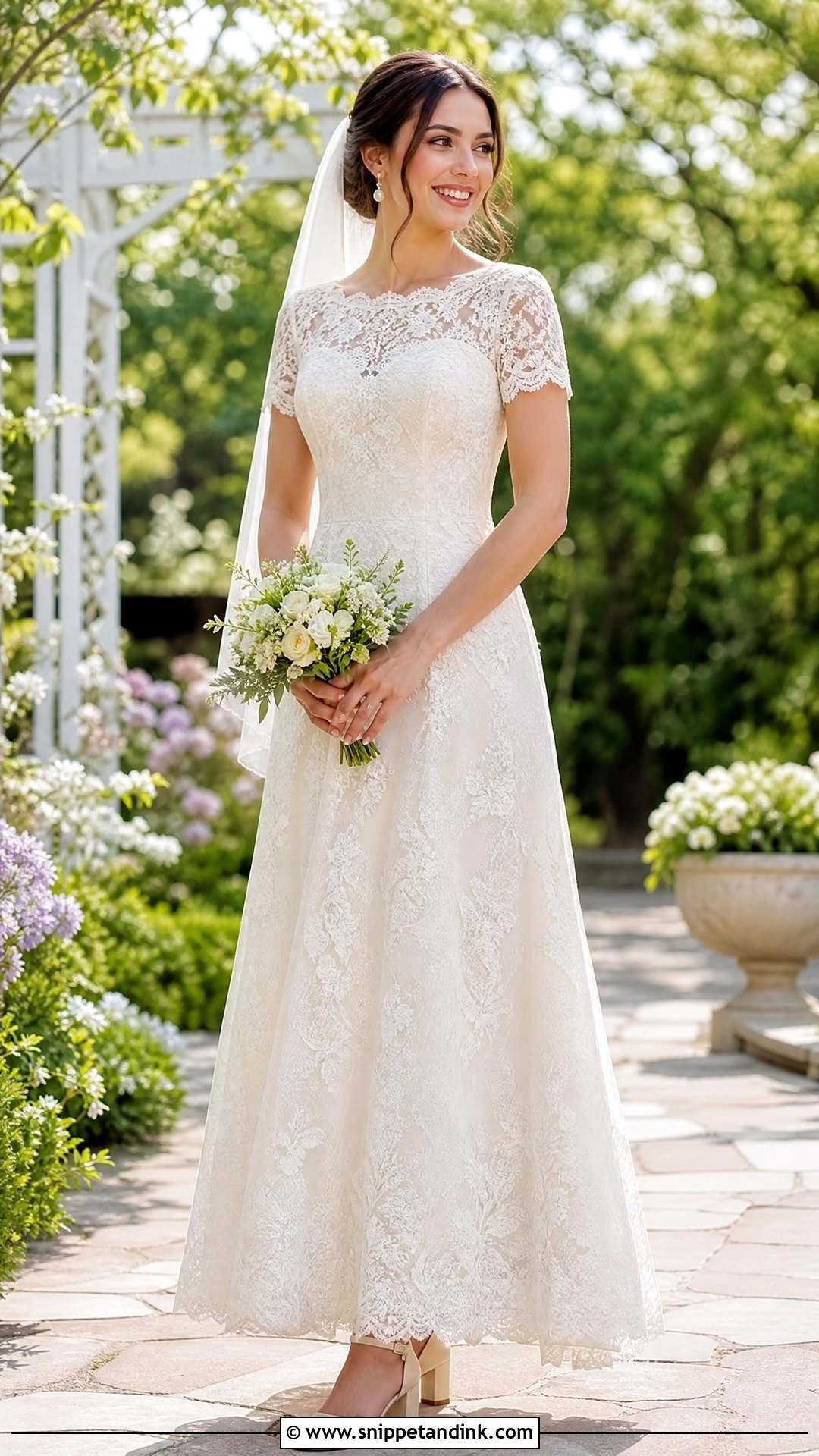 Short Sleeve Gown Wedding Dress - Snippet and Ink - 25 Gown Wedding Dress Ideas