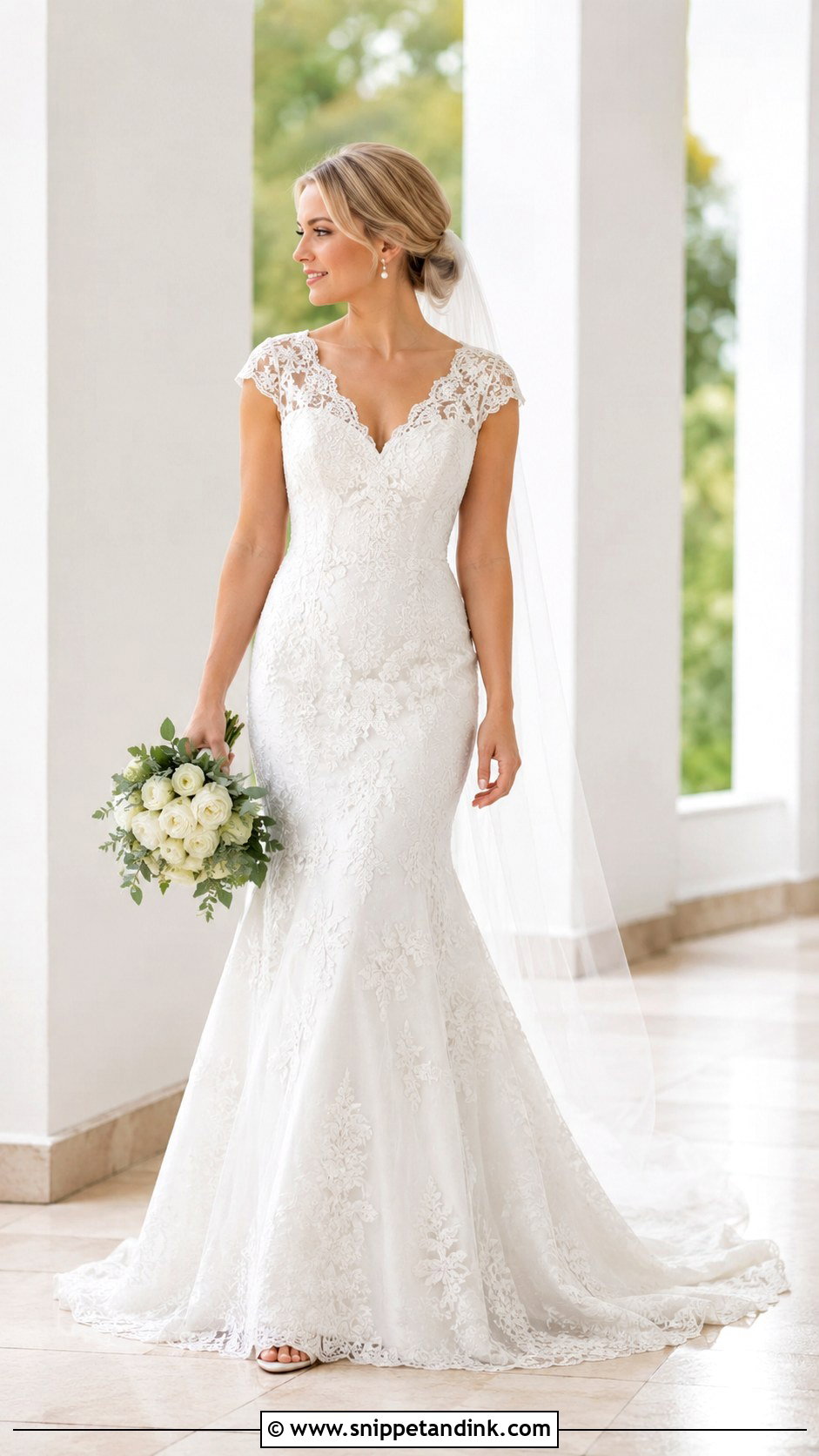 Short Sleeve Mermaid Bridal Dress - Snippet and Ink - 25 Mermaid Bridal Dress Ideas