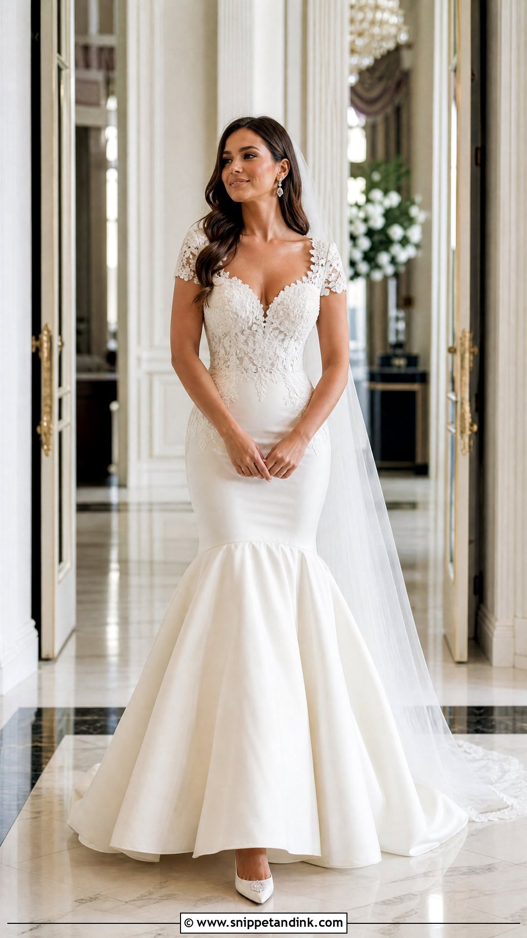 Short Sleeve Mermaid Wedding Dress - Snippet and Ink - 20 Wedding Dresses with Short Sleeves