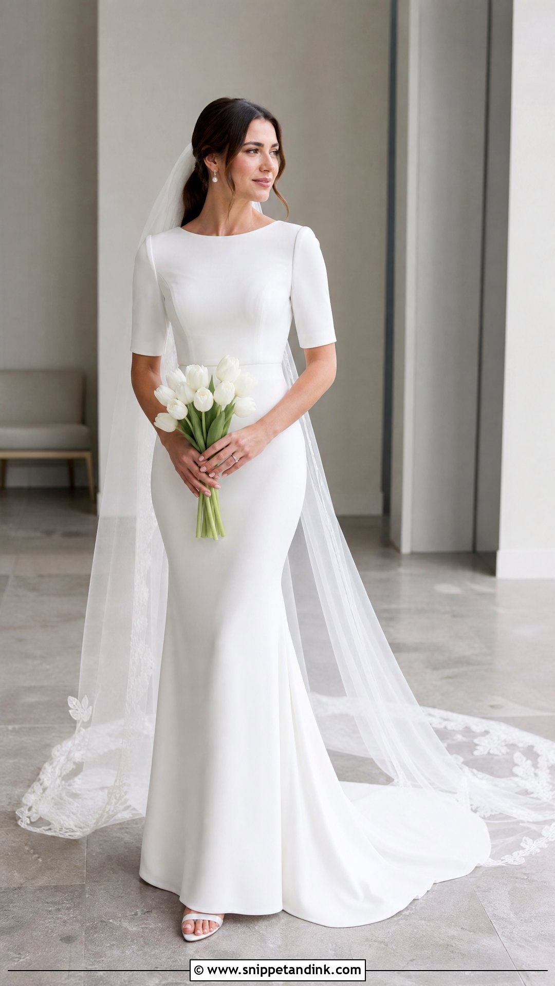 Short Sleeve Mermaid Wedding Dress - Snippet and Ink - 25 Simple Mermaid Wedding Dress Ideas