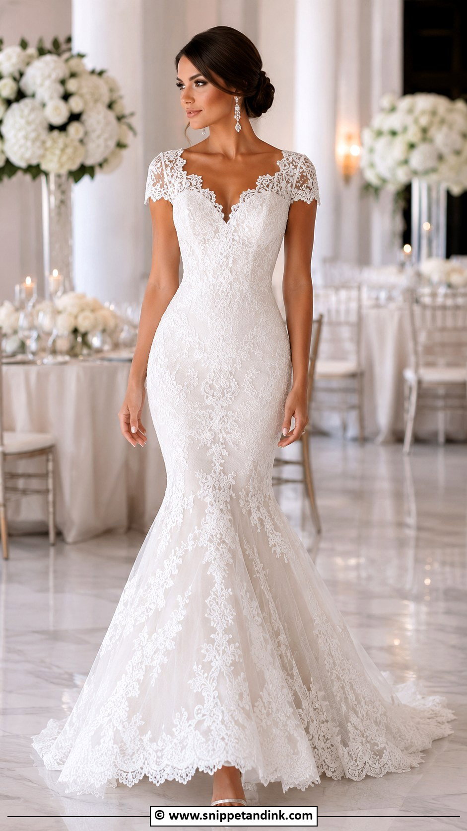 Short Sleeve Mermaid Wedding Dress - Snippet and Ink - 30 Short Sleeve Wedding Dress Ideas