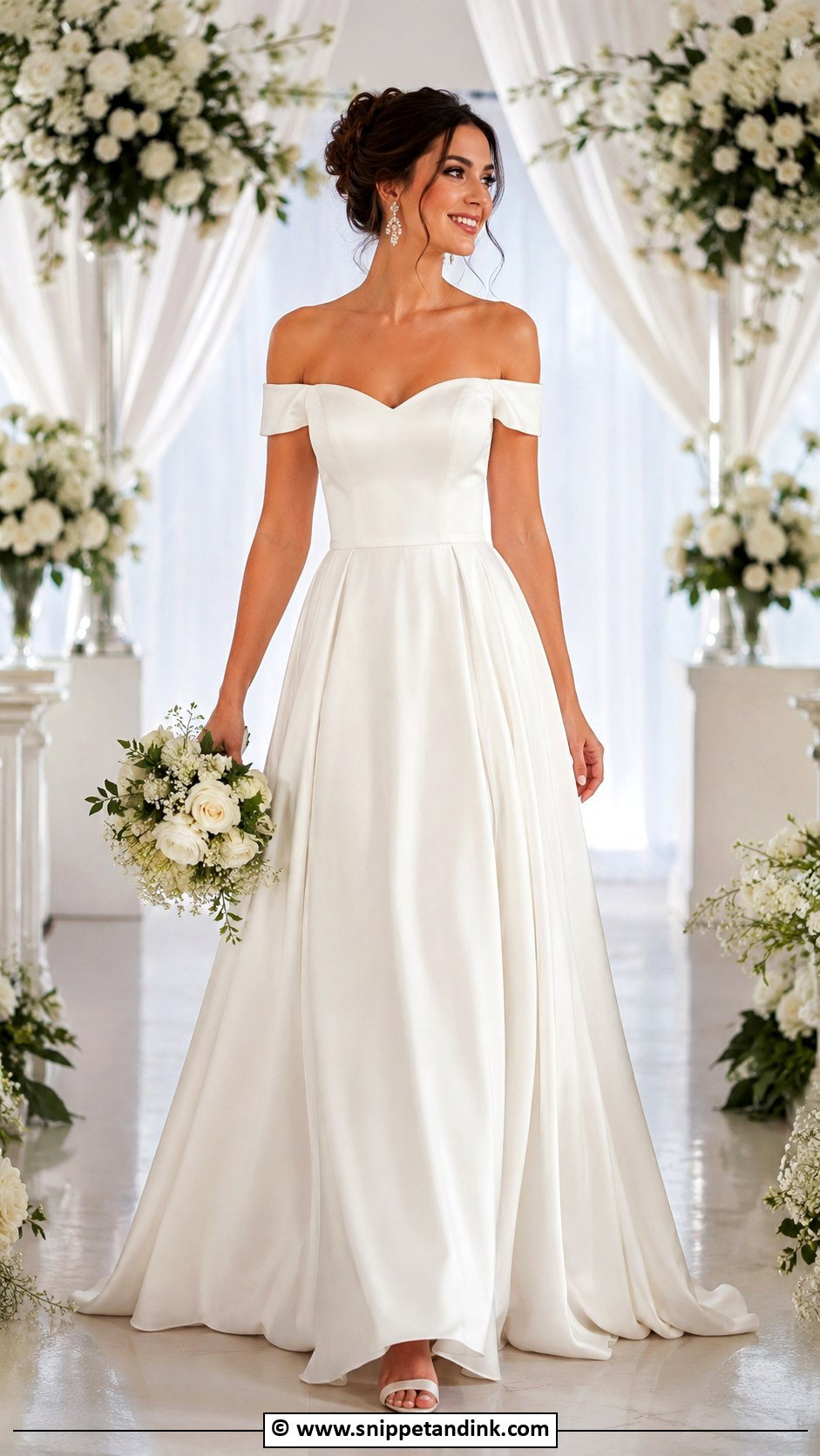 Short Sleeve Off Shoulder Wedding Dress - Snippet and Ink - 30 Short Sleeve Wedding Dress Ideas