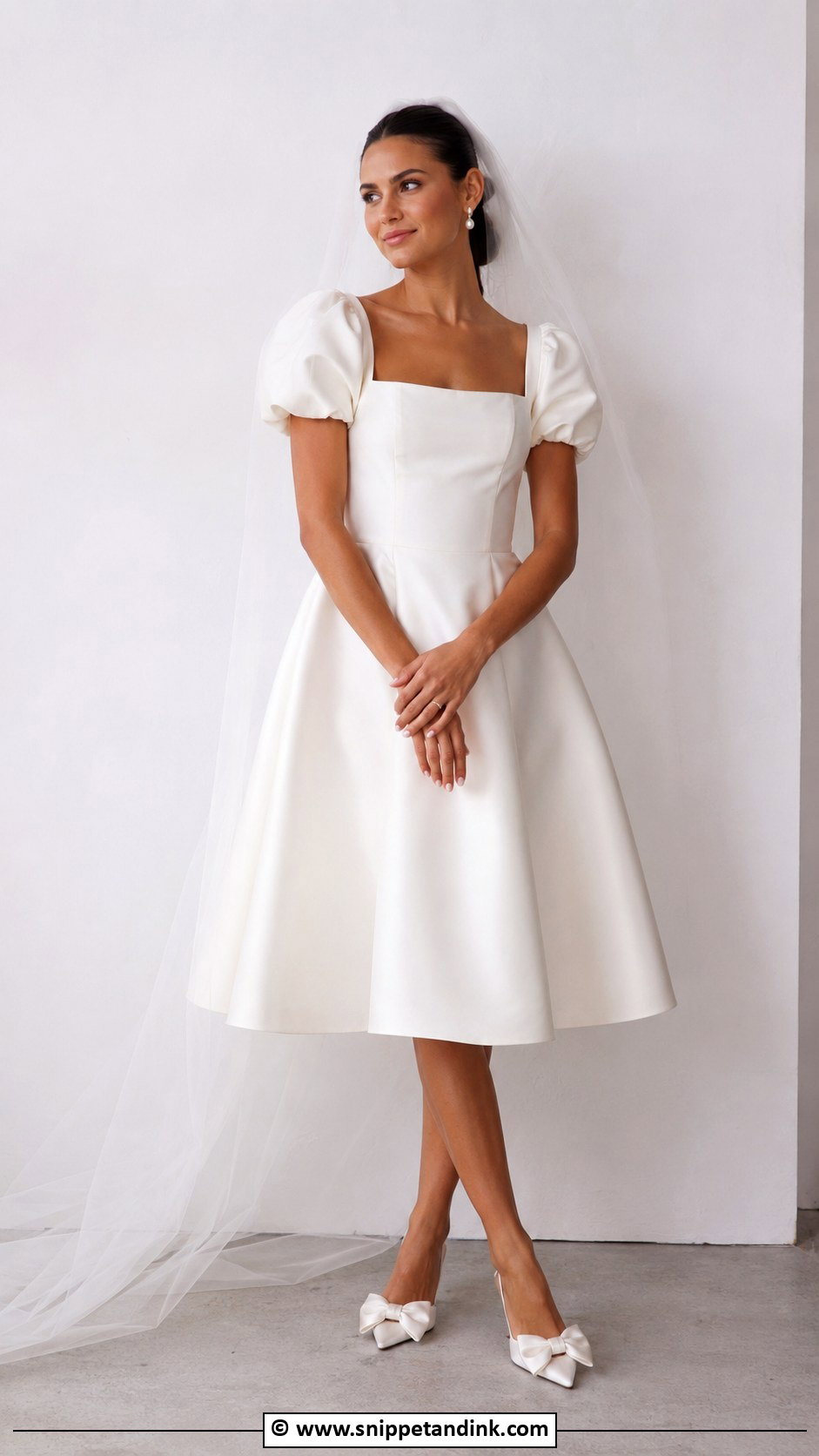 Short Sleeve Puff Sleeve Wedding Dress - Snippet and Ink - 30 Short Sleeve Wedding Dress Ideas