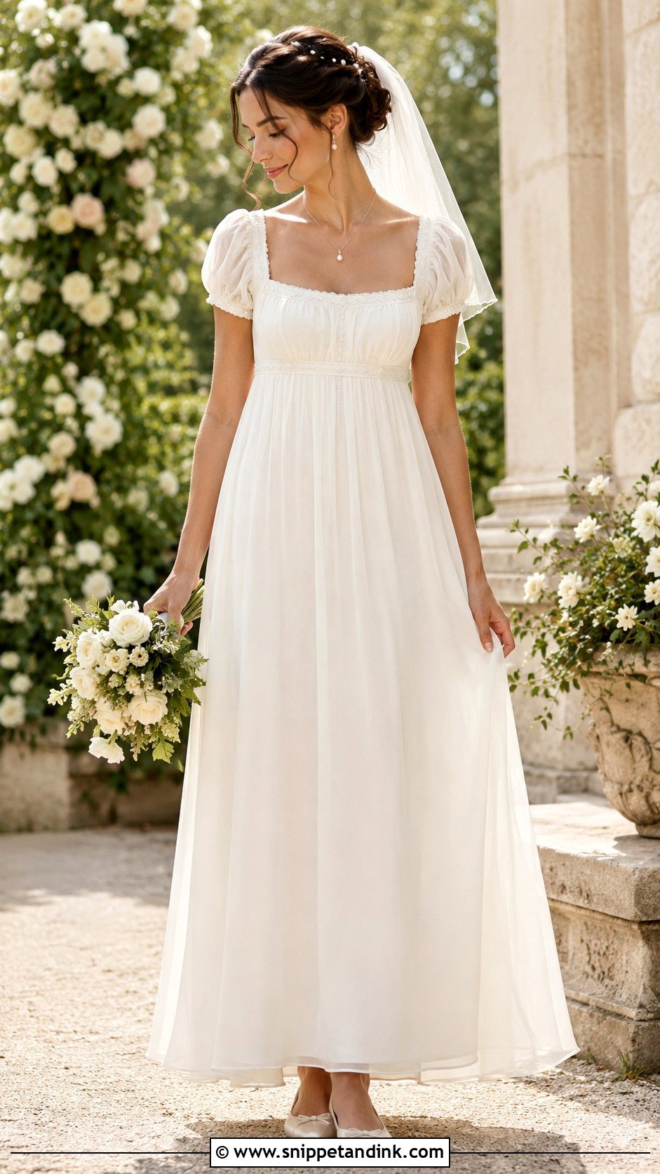 Short Sleeve Regency Wedding Dress - Snippet and Ink - 25 Regency Wedding Dress Ideas