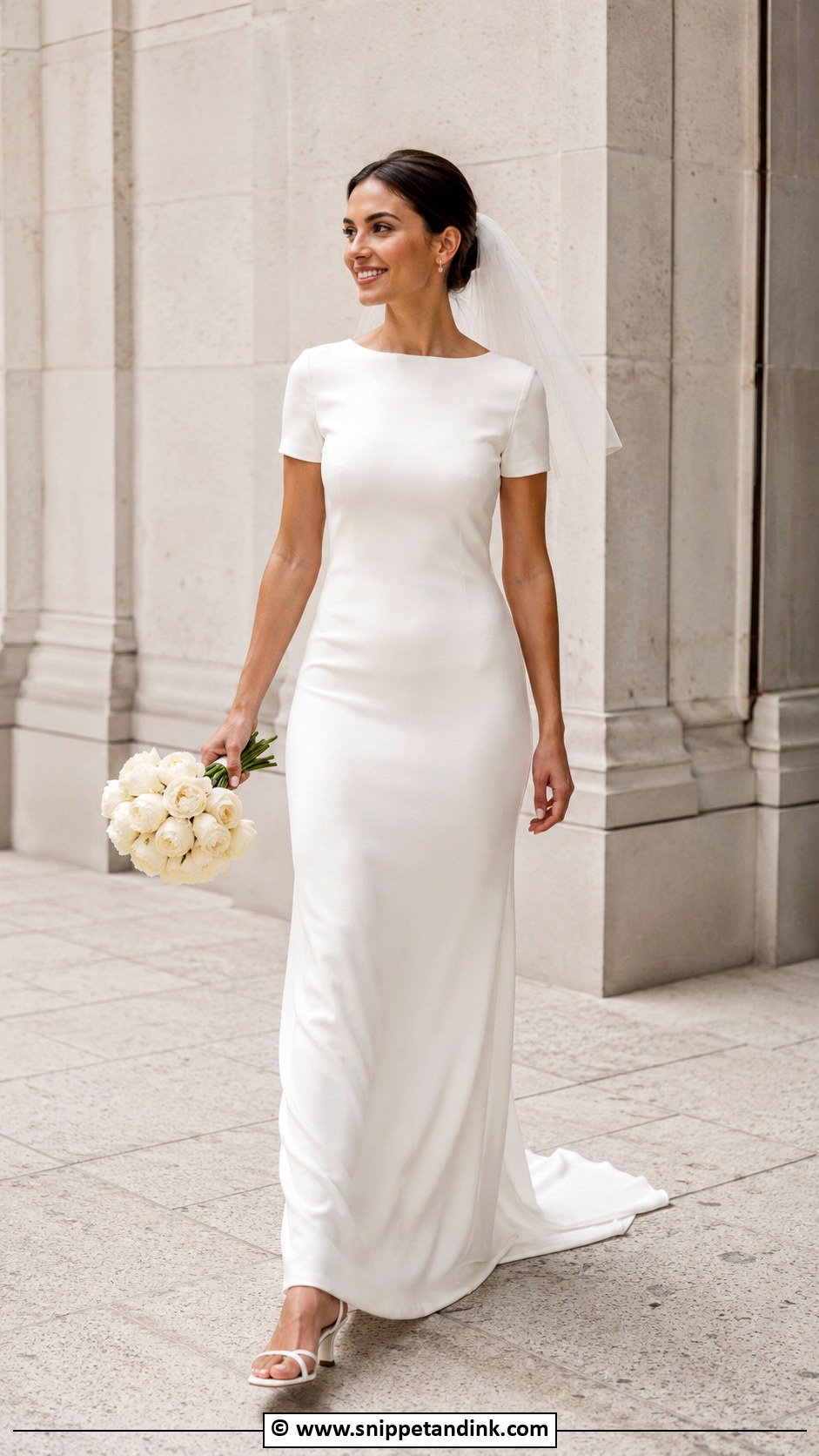 Short Sleeve Sheath Wedding Dress - Snippet and Ink - 30 Short Sleeve Wedding Dress Ideas