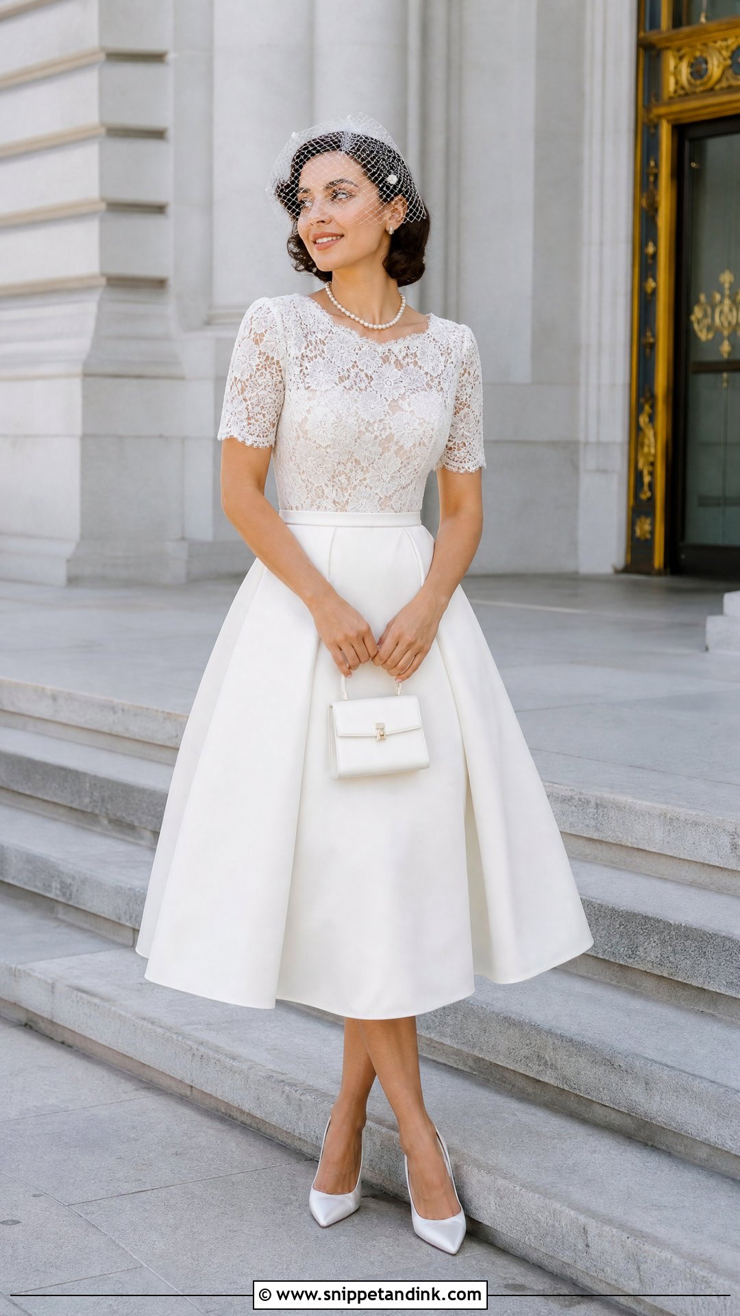 Short Sleeve Top With Tea Length Wedding Skirt - Snippet and Ink - 20 Wedding Skirt Separate Ideas