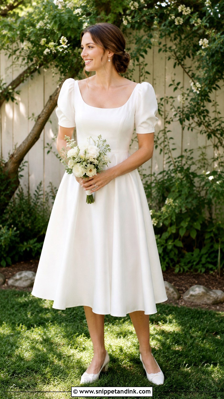 Short Sleeve Wedding Dress - Snippet and Ink - 25 Intimate Wedding Dress Ideas