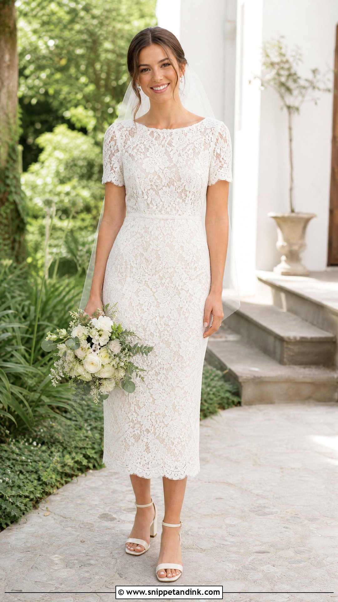 Short Sleeve Wedding Dress - Snippet and Ink - 25 Relaxed Wedding Dress Ideas