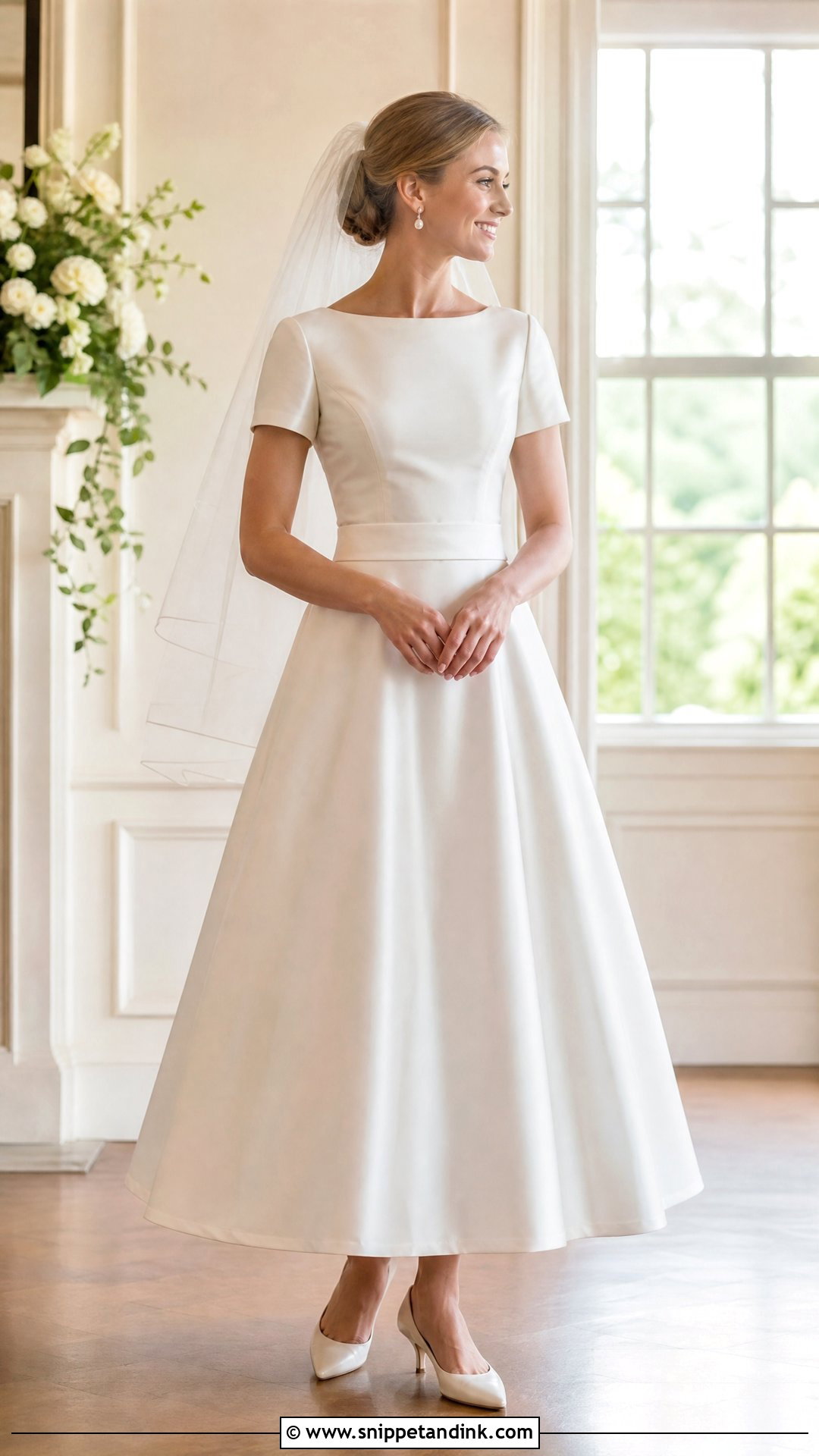 Short Sleeve Wedding Dress - Snippet and Ink - 25 Vintage Timeless Wedding Dress Ideas