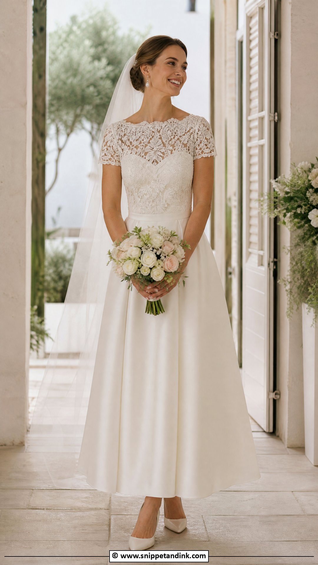 Short Sleeve Wedding Dress - Snippet and Ink - 35 Classic Wedding Dress Ideas