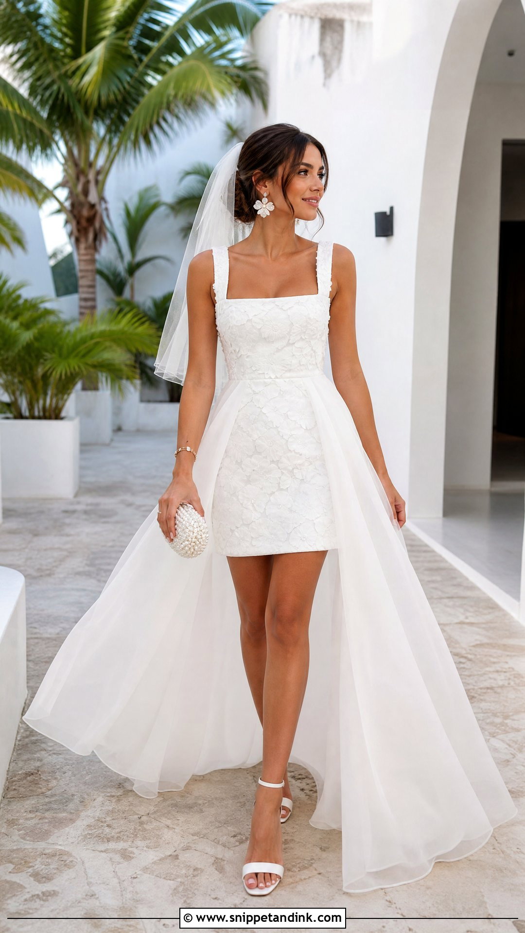 Short Tropical Wedding Dress - Snippet and Ink - 20 Tropical Wedding Dresses
