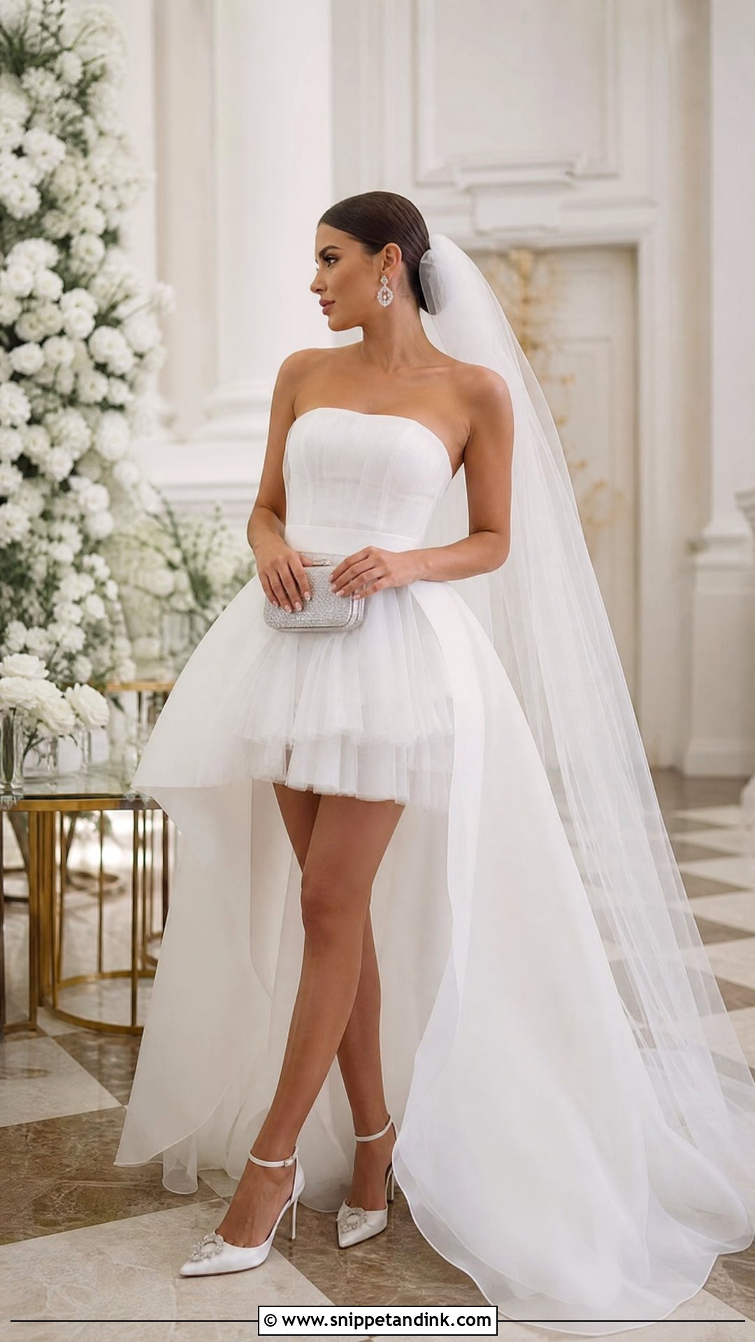 Short Tulle Wedding Dress With Detachable Overskirt - Snippet and Ink - 20 Short Tulle Wedding Dress Ideas