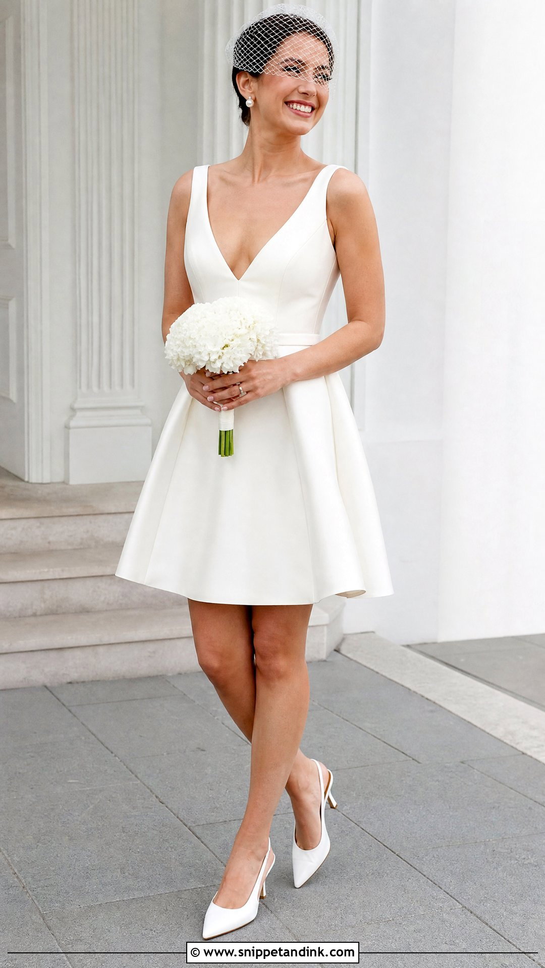Short V Neck Wedding Dress - Snippet and Ink - 20 V Neckline Wedding Dress Ideas