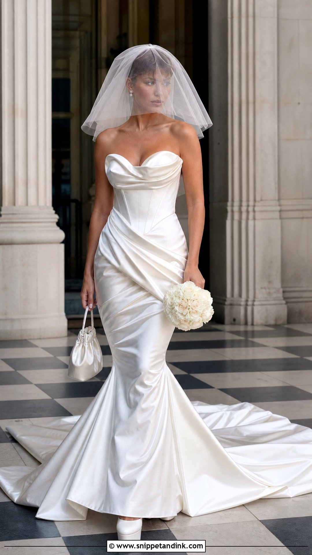 Short Veil Vivienne Westwood Mermaid Wedding Dress - Snippet and Ink - 20 Vivienne Westwood Wedding Dress Mermaid Ideas