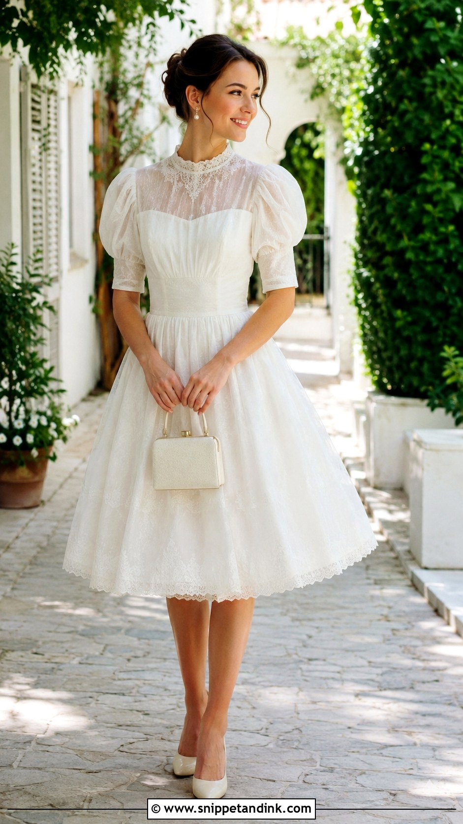 Short Vintage Wedding Dress With Sleeves - Snippet and Ink - 25 Short Wedding Dress with Sleeves